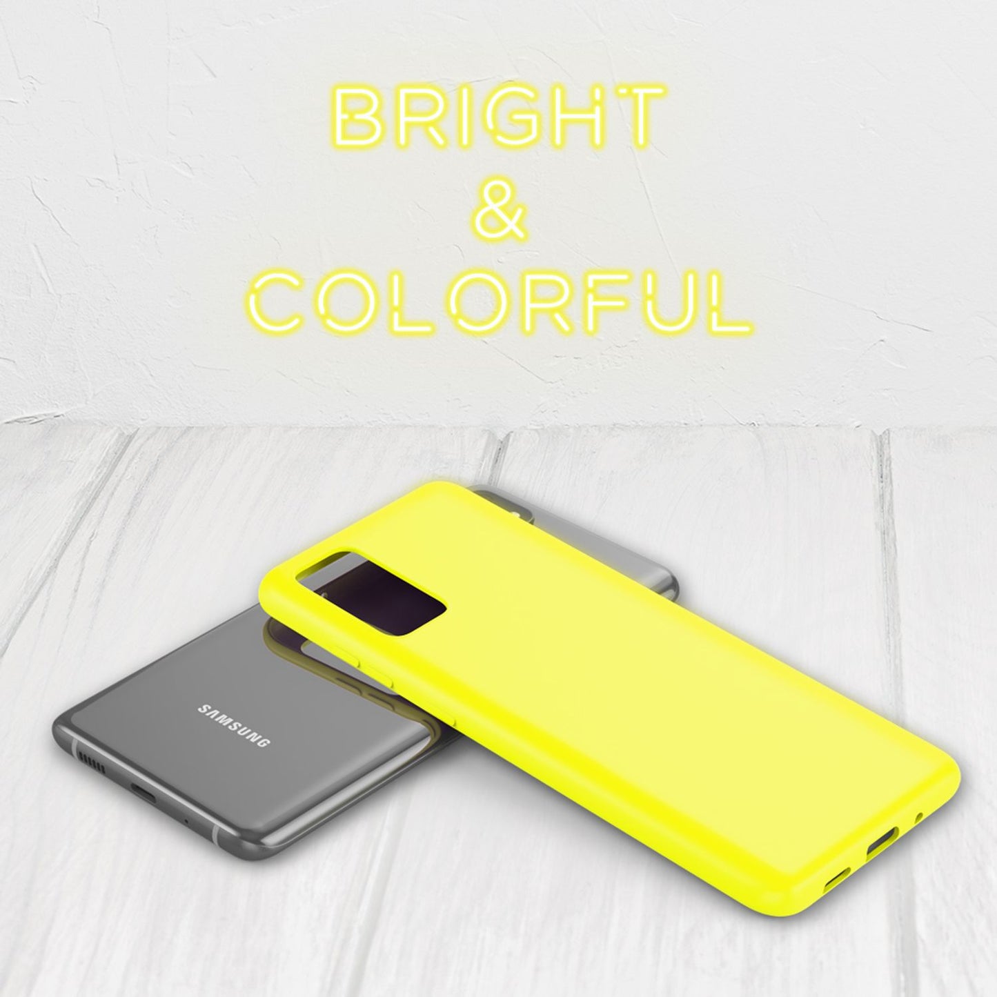 Nalia Neon Handy Hülle Neon Case Strahlende Farben - Galaxy S20 Kompatibel, TPU Silikon, Bumper