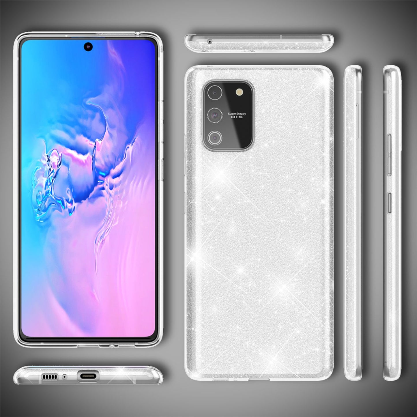 NALIA Galaxy S10 Lite Glitzer Hülle - Passform Galaxy S10 Lite, Material Silikon, Glitzer Effekt