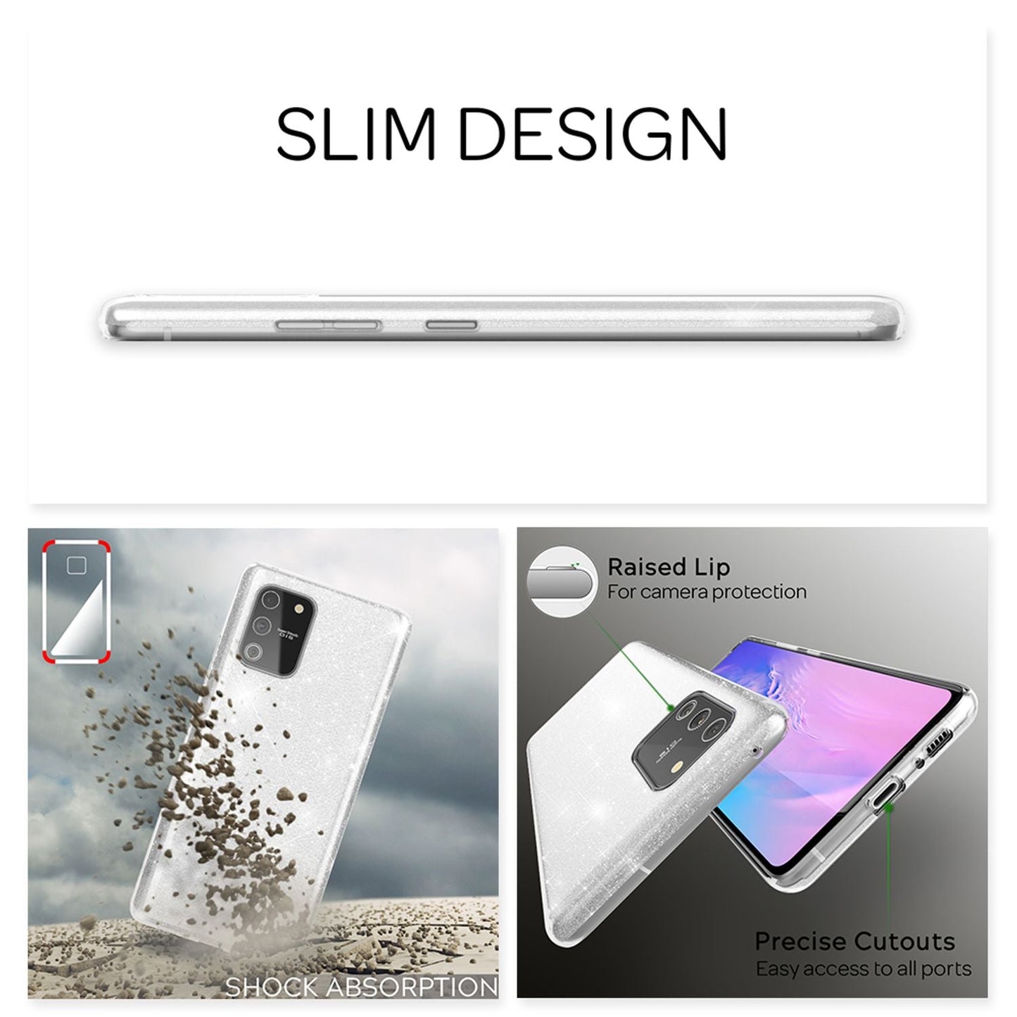 NALIA Galaxy S10 Lite Glitzer Hülle - Passform Galaxy S10 Lite, Material Silikon, Glitzer Effekt