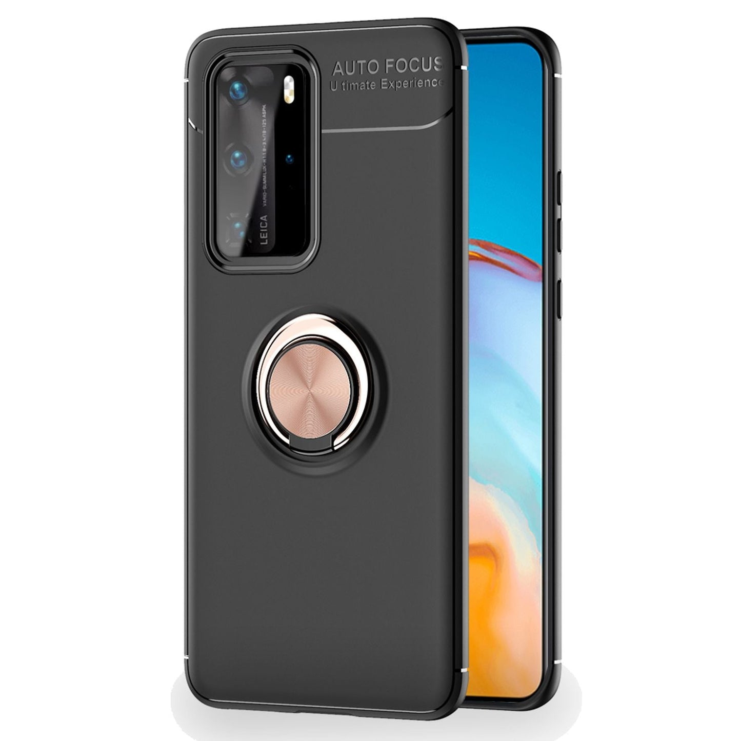 Etui NALIA Berlin Grip360 Ring – pasuje do Huawei P40 Pro, silikonowe, uchwyt na pierścionek 360 stopni, lekkie