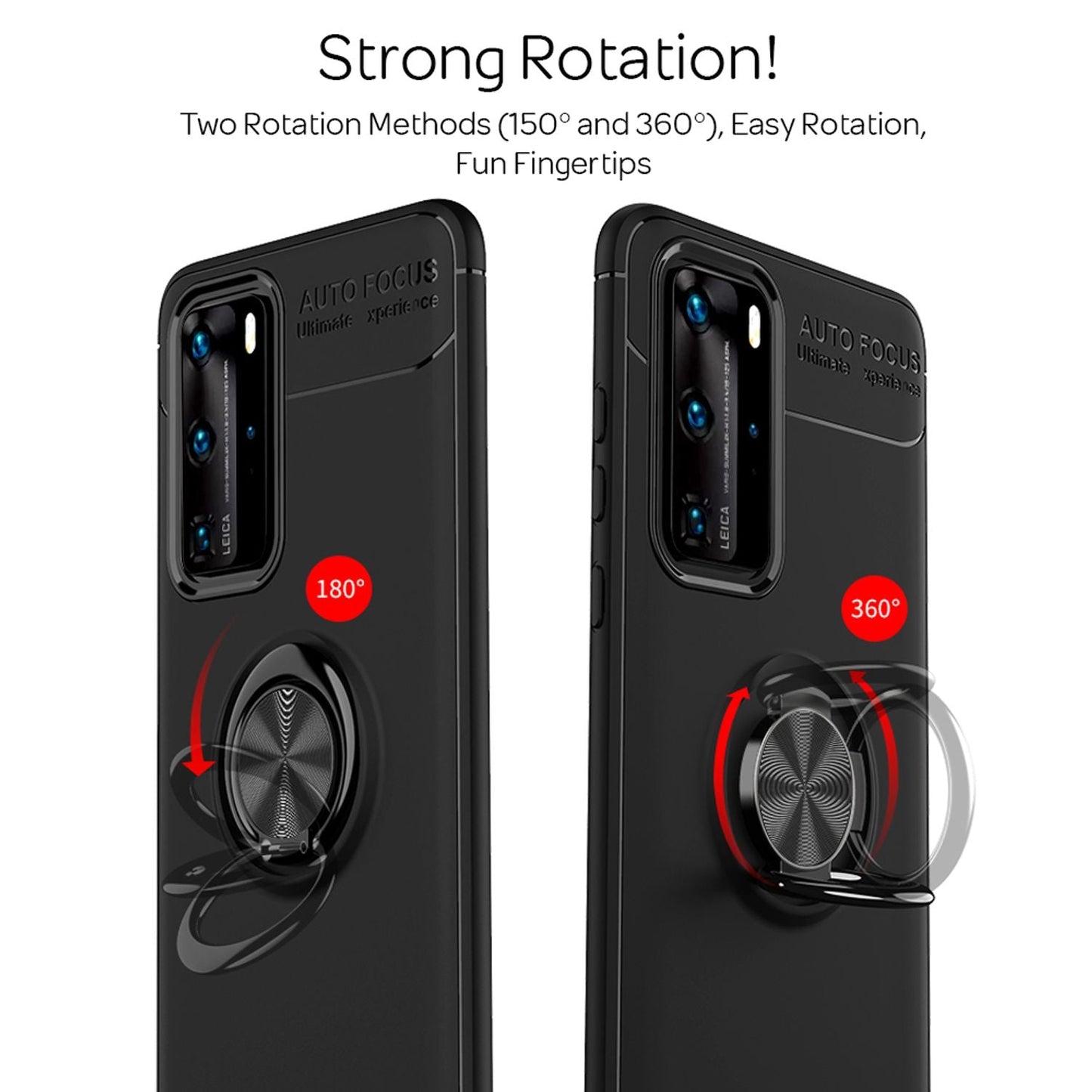 Etui NALIA Berlin Grip360 Ring – pasuje do Huawei P40 Pro, silikonowe, uchwyt na pierścionek 360 stopni, lekkie