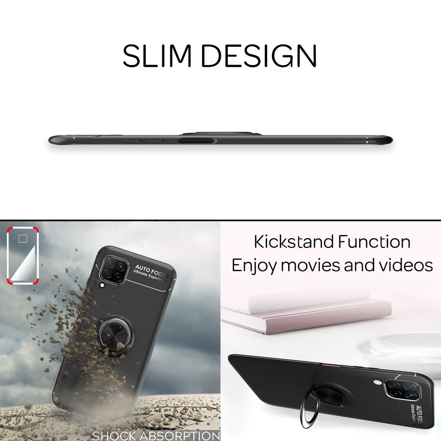 Etui na pierścionek NALIA - uchwyt na pierścionek 360 stopni silikonowy do Huawei P40 Lite