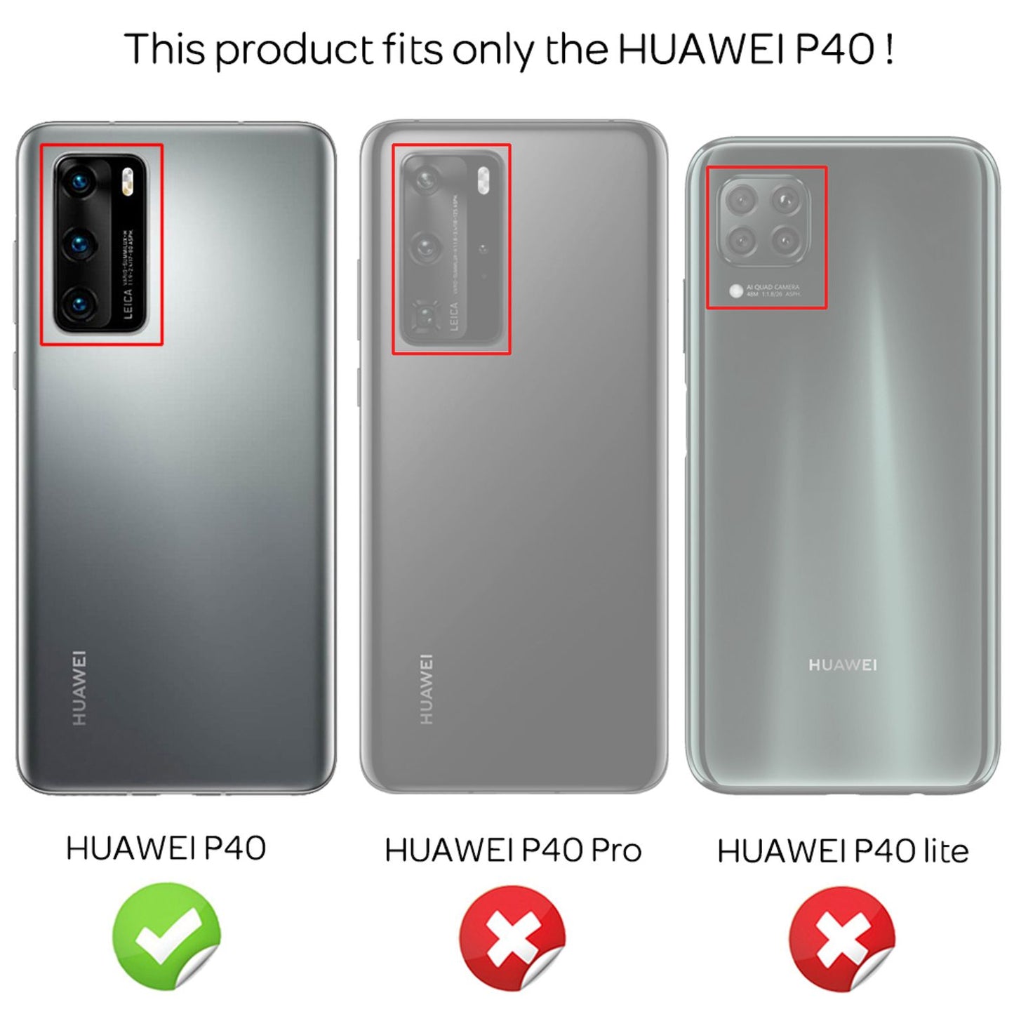 NALIA Huawei P40 Hülle Mit Kette - Kompakte Größe Material Kunstleder