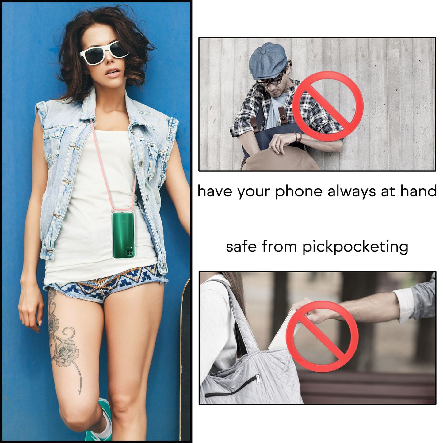 Husă de telefon NALIA cu lanț pentru Huawei P40 lite, husă subțire și rigidă, tip colier