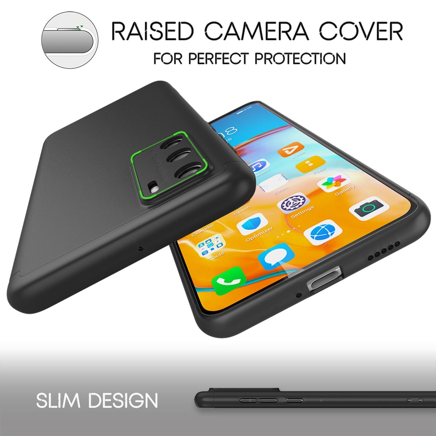 NALIA 360 Grad Handy Hülle für Huawei P40, Full Cover & Glas Case Rundum Bumper