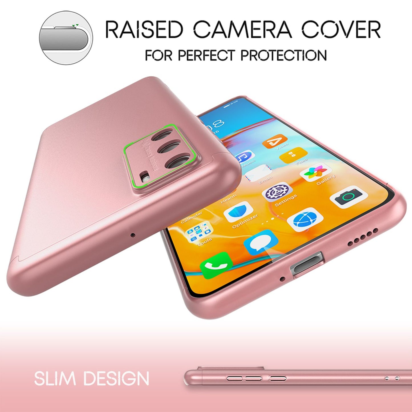 NALIA 360 Grad Handy Hülle für Huawei P40, Full Cover & Glas Case Rundum Bumper