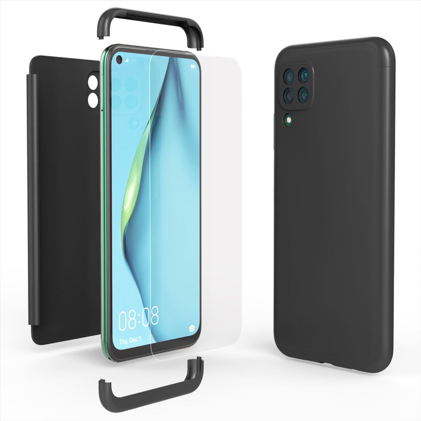 NALIA 360 Grad Handy Hülle für Huawei P40 lite, Full Cover Case Bumper & Glas