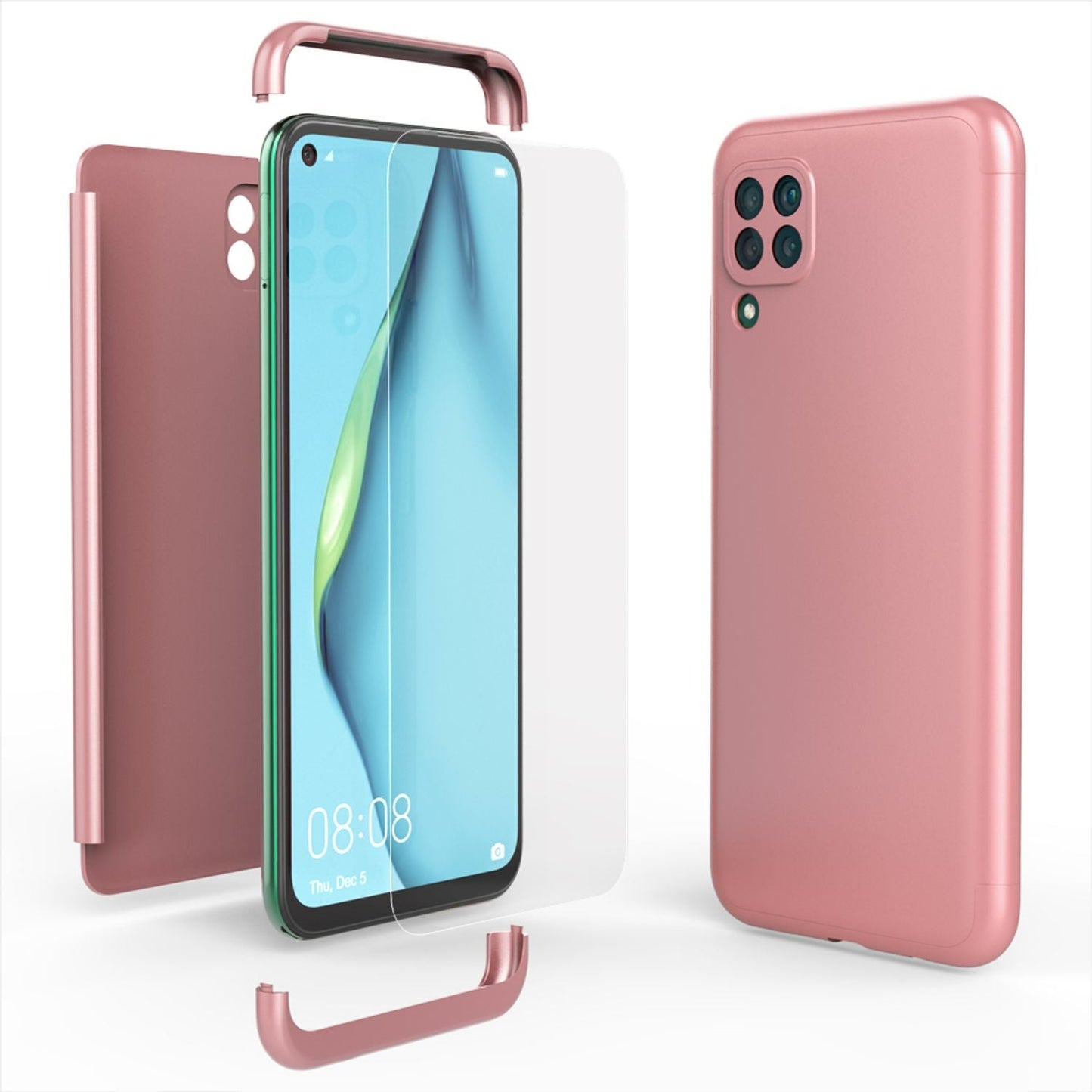 NALIA 360 Grad Handy Hülle für Huawei P40 lite, Full Cover Case Bumper & Glas