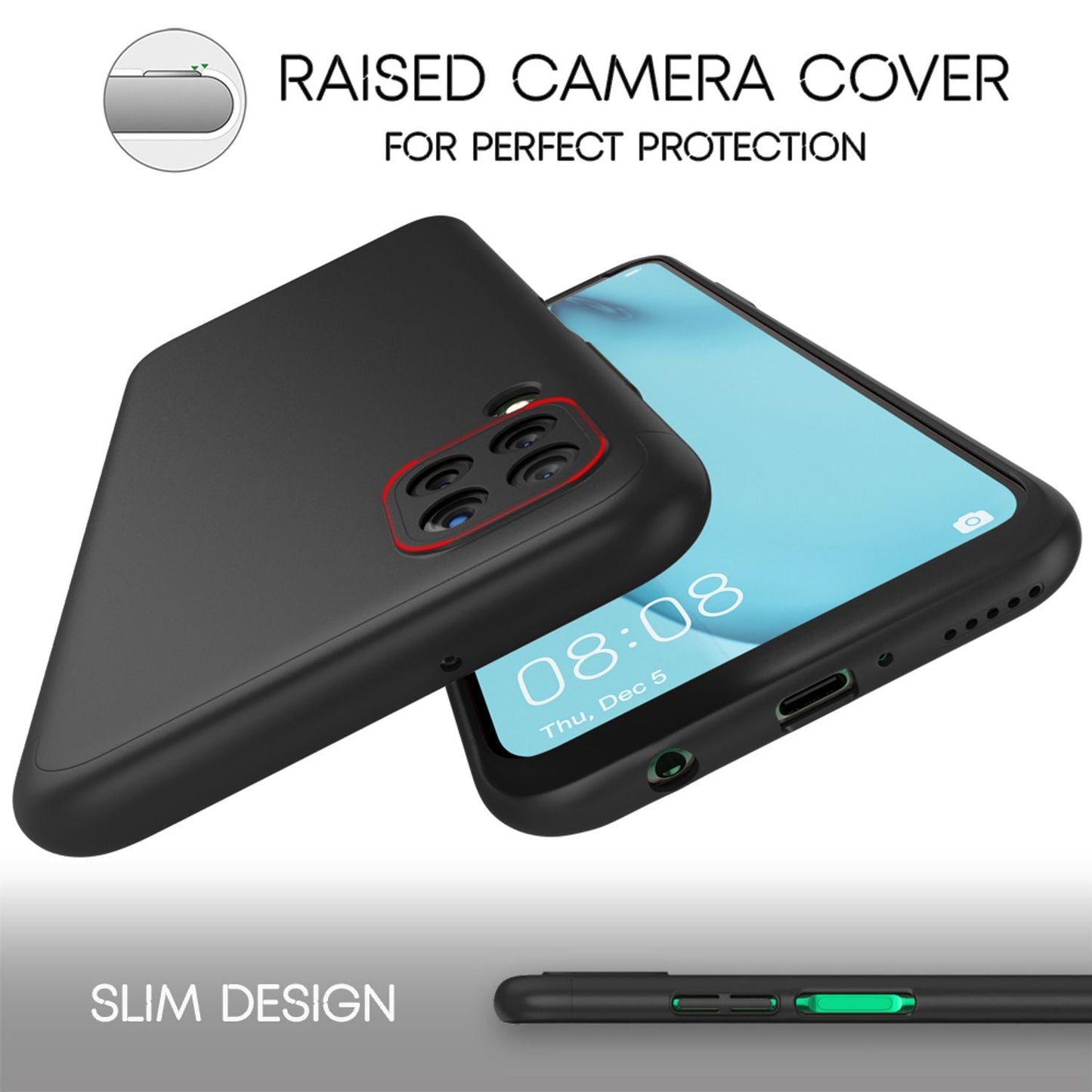 NALIA 360 Grad Handy Hülle für Huawei P40 lite, Full Cover Case Bumper & Glas