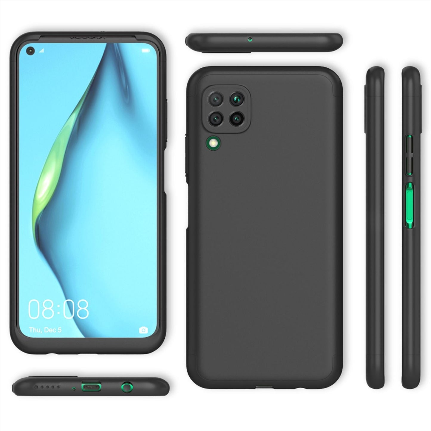 NALIA 360 Grad Handy Hülle für Huawei P40 lite, Full Cover Case Bumper & Glas
