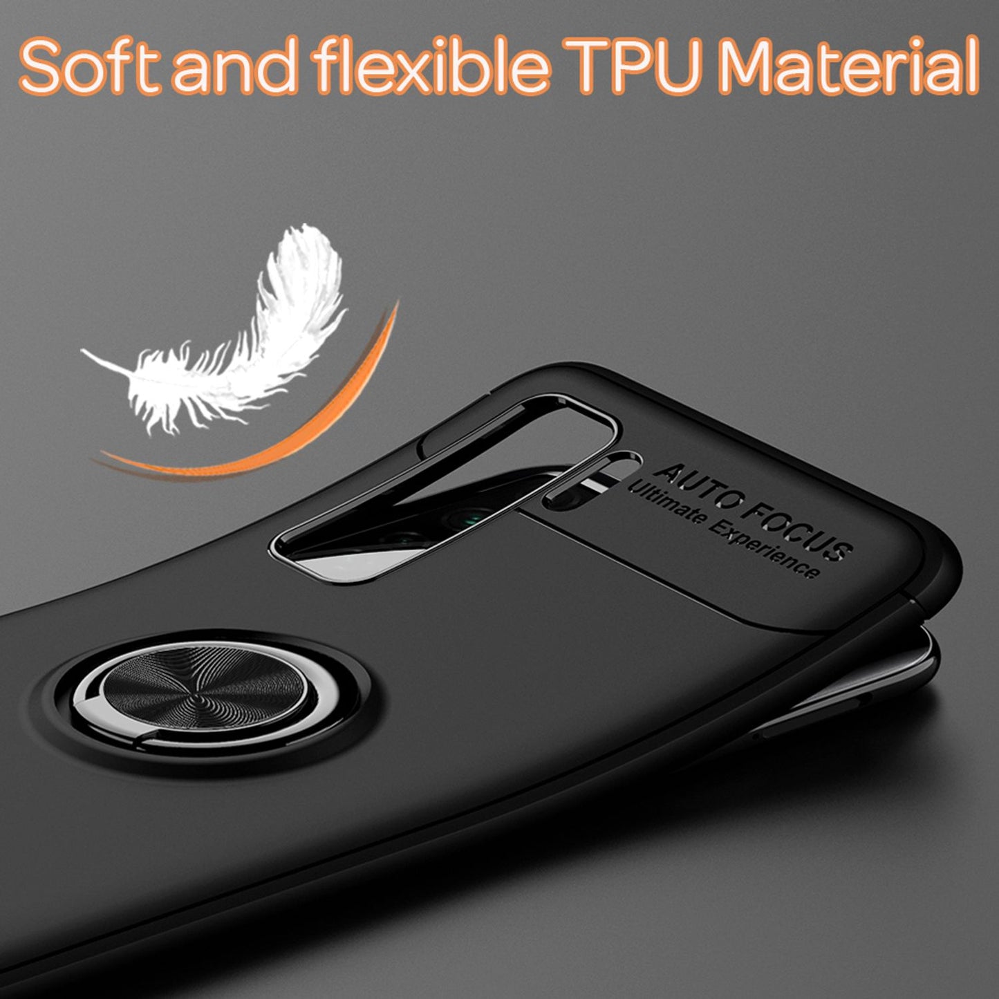 NALIA Ring Handy Hülle für Huawei P40 lite 5G, Silikon Cover Case 360° Halter