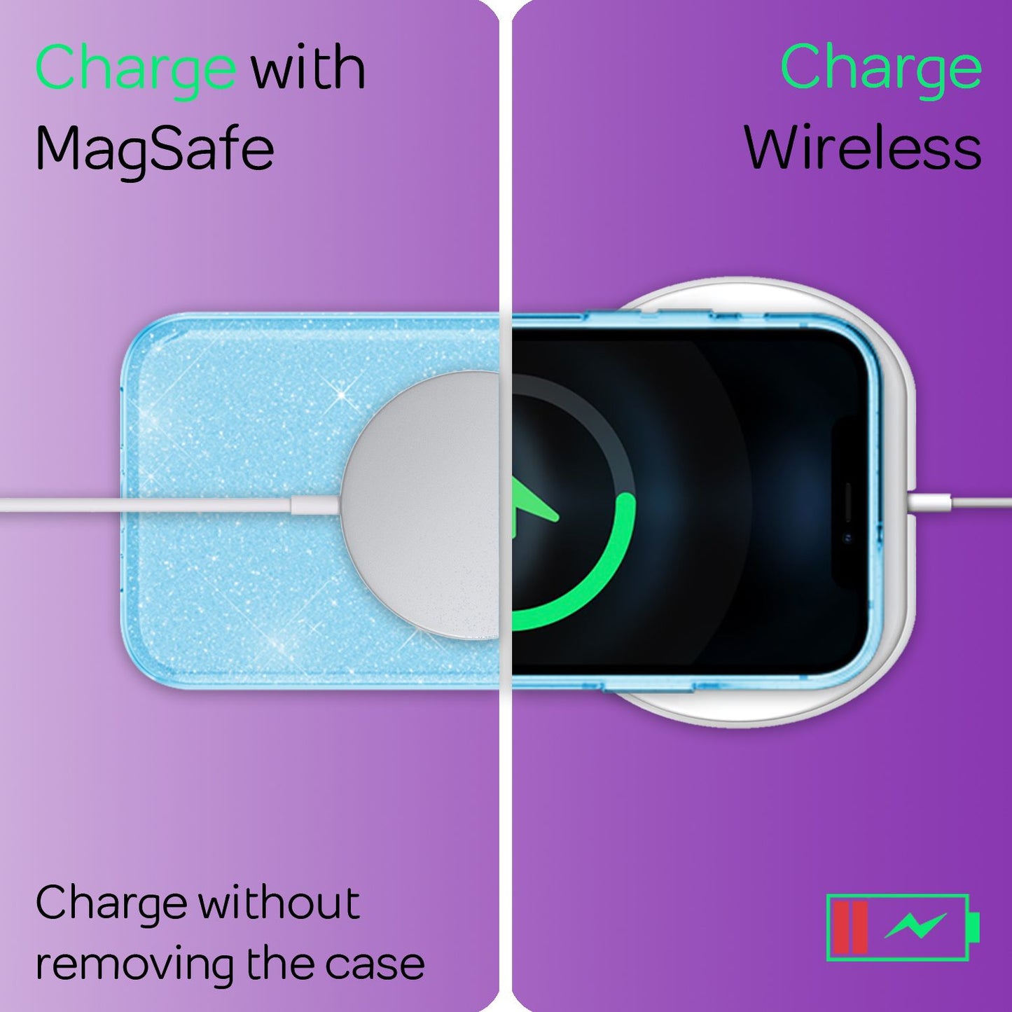 NALIA Glitzer Handy Hülle für iPhone 12 Mini, Bling Case Glitter Cover Schutz