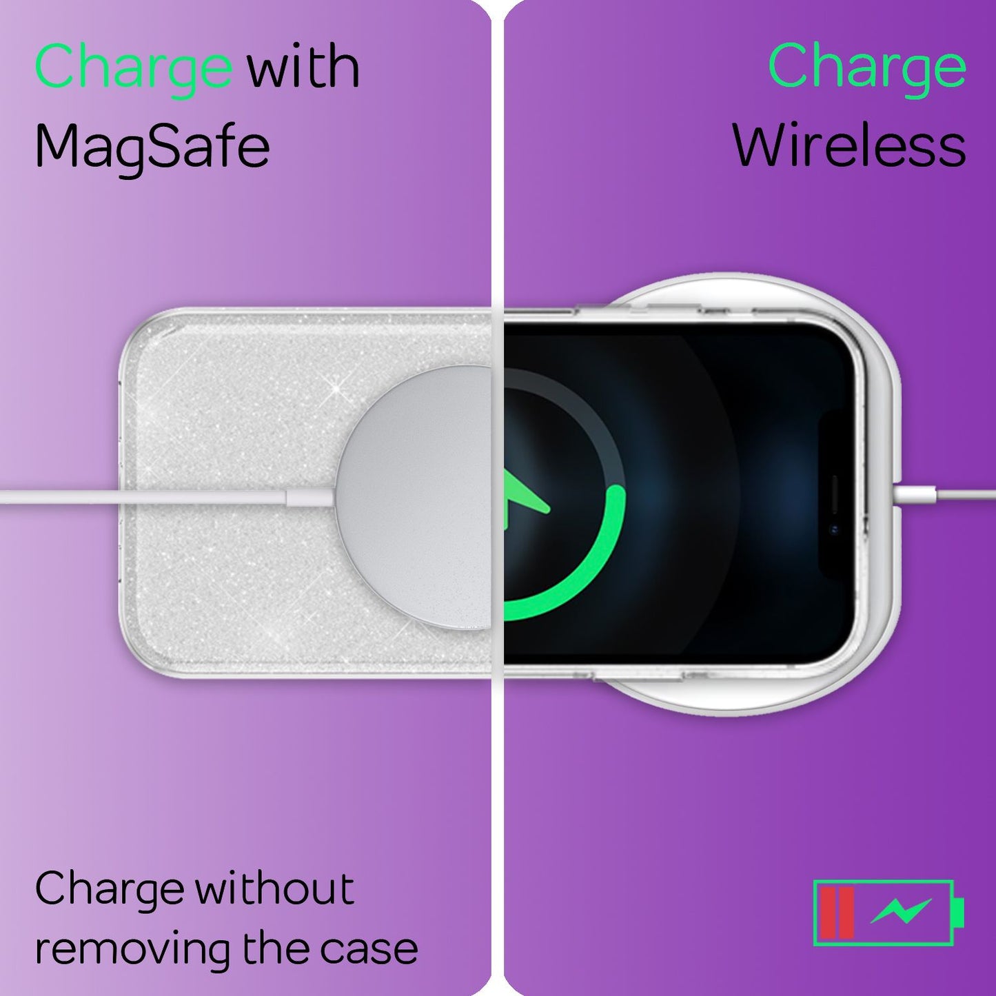 NALIA Glitzer Handy Hülle für iPhone 12 Mini, Bling Case Glitter Cover Schutz