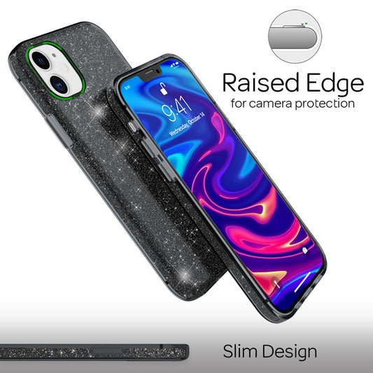 NALIA Glitzer Handy Hülle für iPhone 12 / 12 Pro, Bling Case Case Schutz Cover