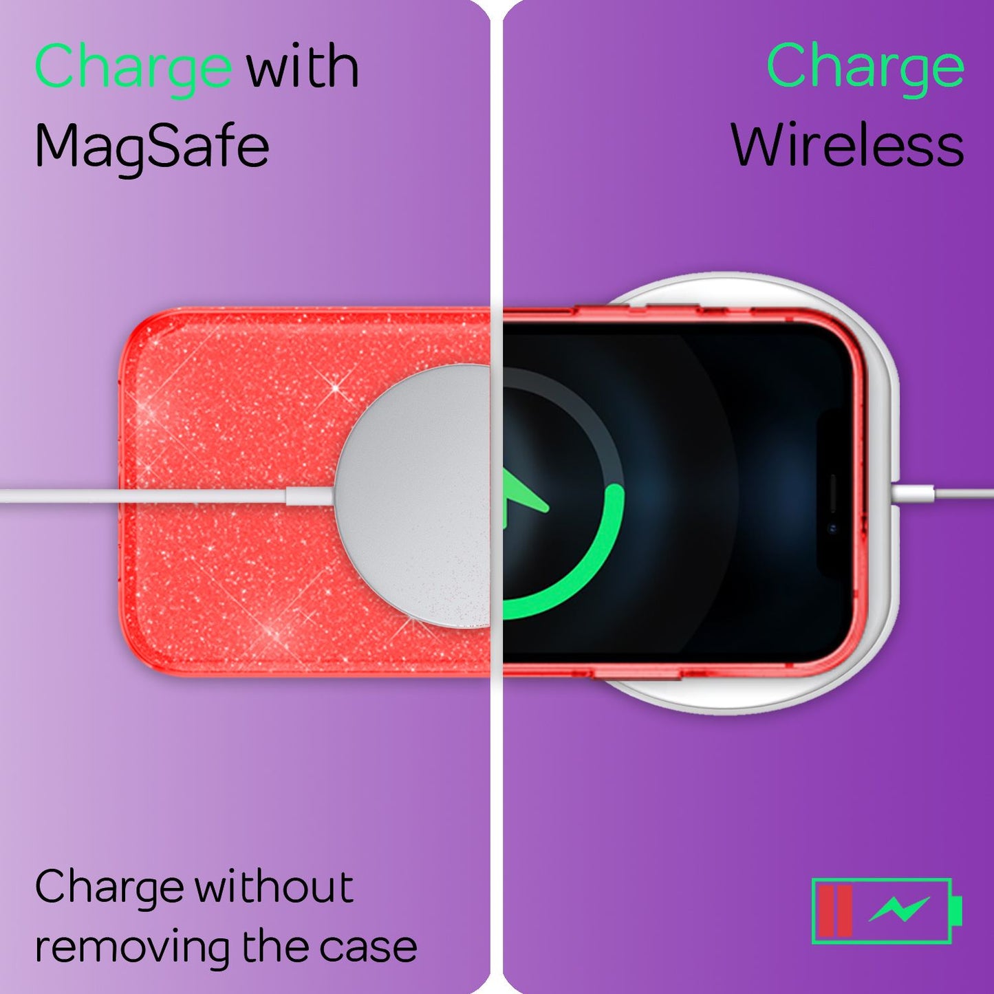 NALIA Glitzer Handy Hülle für iPhone 12 / 12 Pro, Bling Case Case Schutz Cover