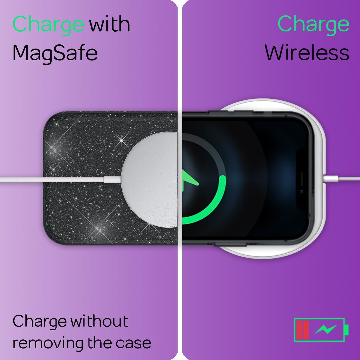 NALIA Glitzer Handy Hülle für iPhone 12 Pro Max, Bling Case Glitter Cover Bumper