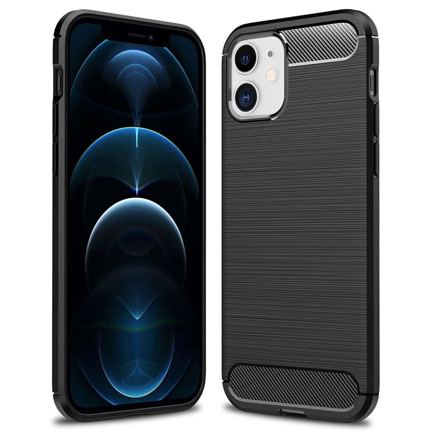 NALIA IPhone 12/12 Pro Vortex Carbon Case - Kompatibel Mit IPhone 12/12 Pro, TPU Silikon, Carbon Optik