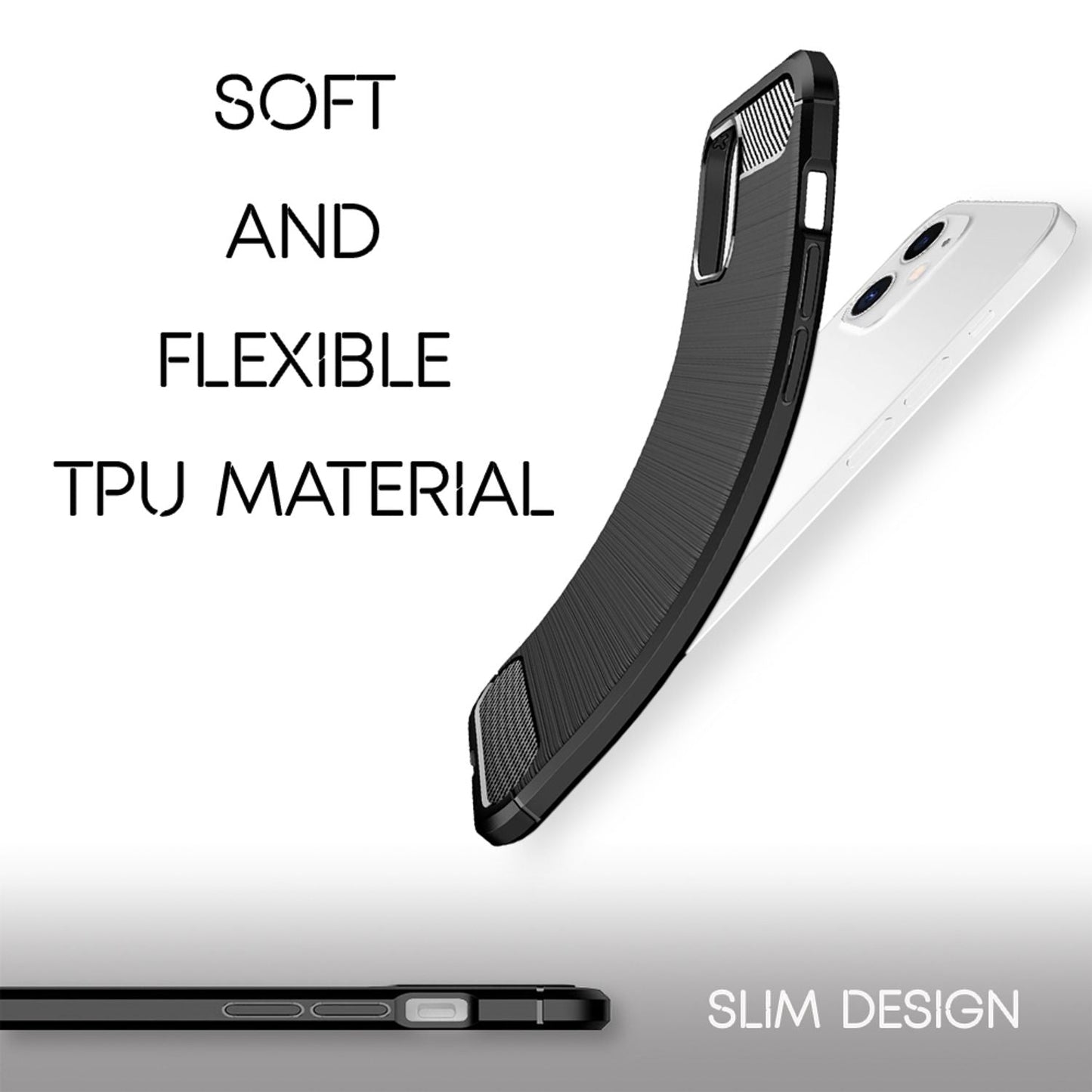 NALIA IPhone 12/12 Pro Vortex Carbon Case - Kompatibel Mit IPhone 12/12 Pro, TPU Silikon, Carbon Optik