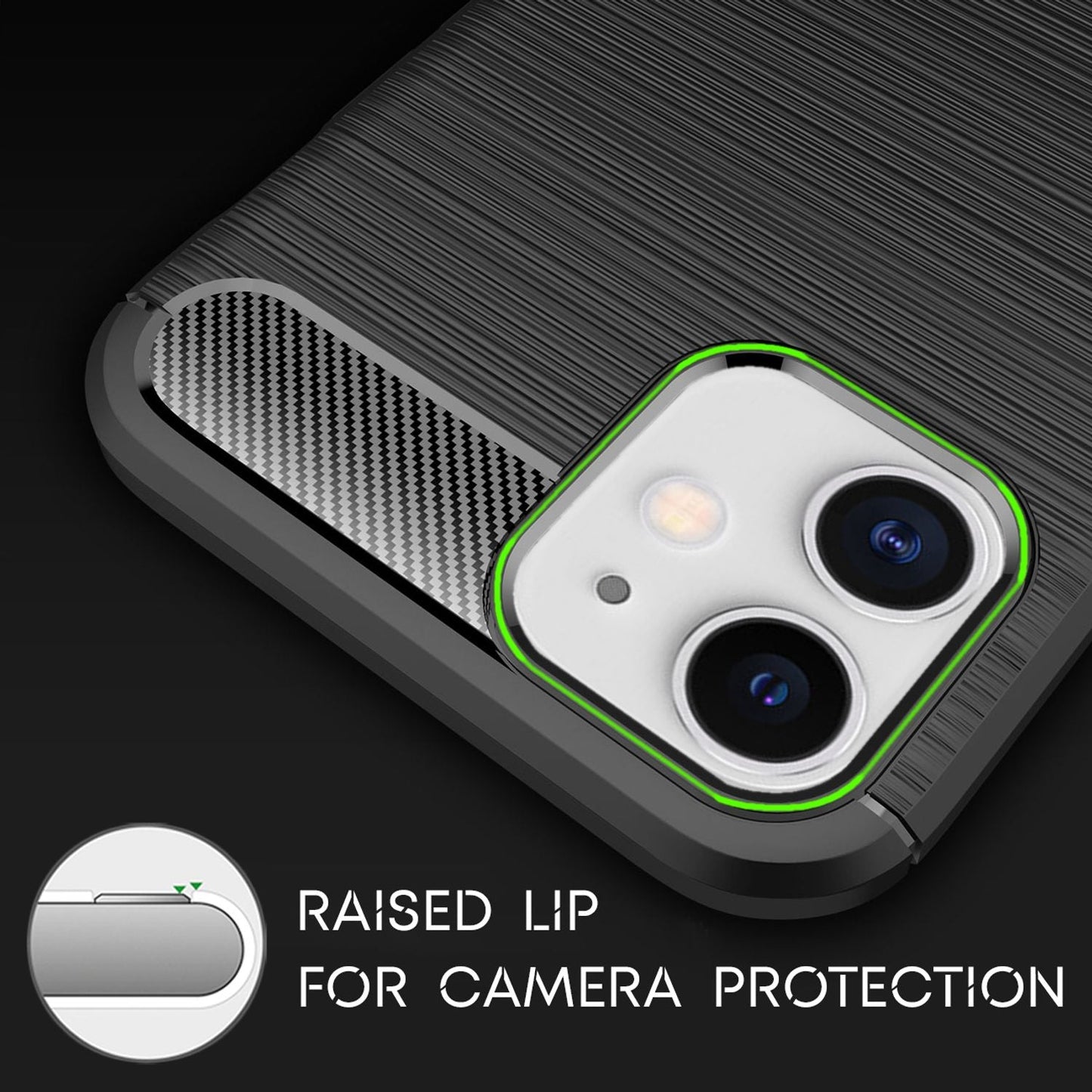 NALIA IPhone 12/12 Pro Vortex Carbon Case - Kompatibel Mit IPhone 12/12 Pro, TPU Silikon, Carbon Optik