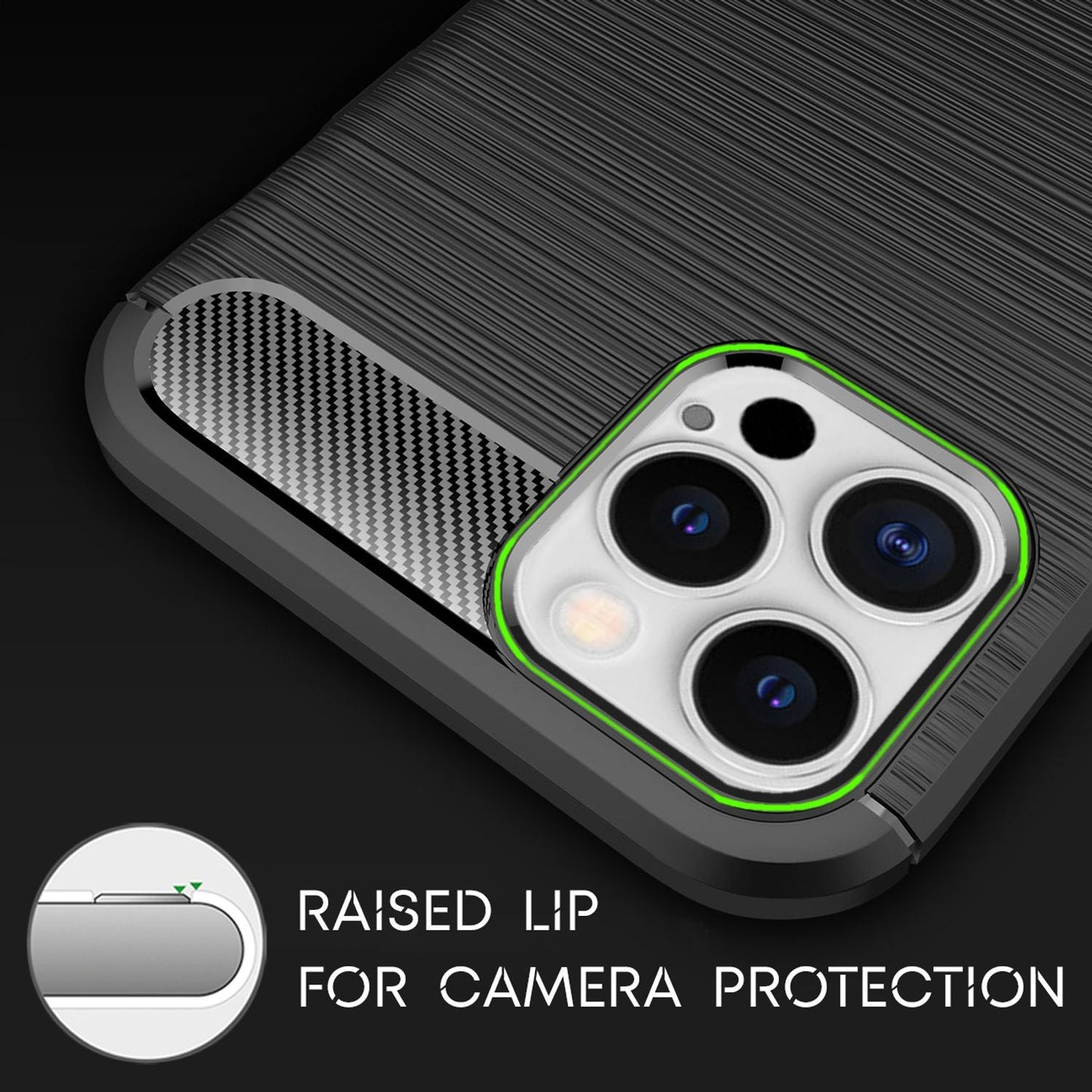 NALIA Carbon Case für iPhone 12 Pro Max, Silikon Handy Hülle Cover Schutz Tasche