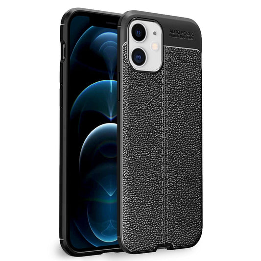 Husă din piele NALIA cu aspect de piele - compatibilă cu iPhone 12/12 Pro, silicon TPU