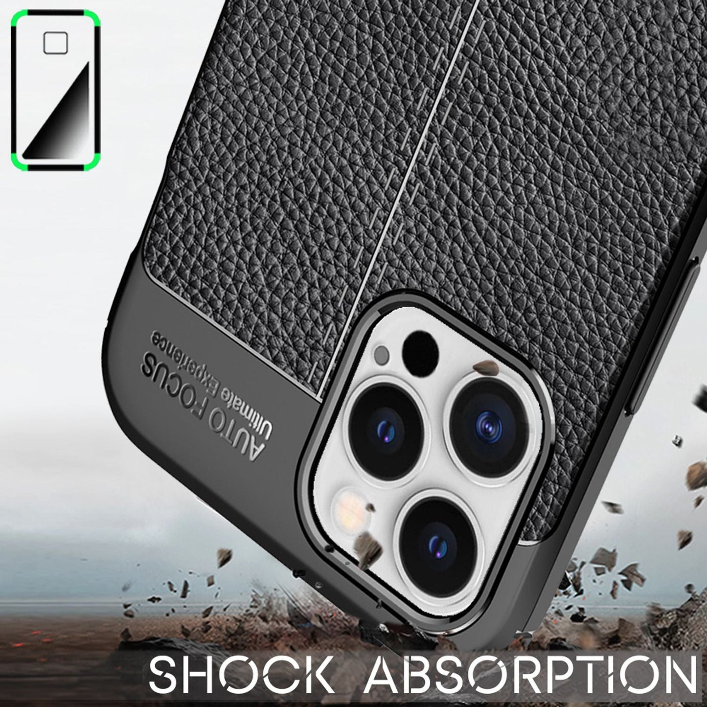 Husă din piele NALIA pentru iPhone 12 Pro Max, husă de protecție TPU cu aspect de piele - mărimea potrivită pentru iPhone 12 Pro Max, rezistentă la șocuri, subțire