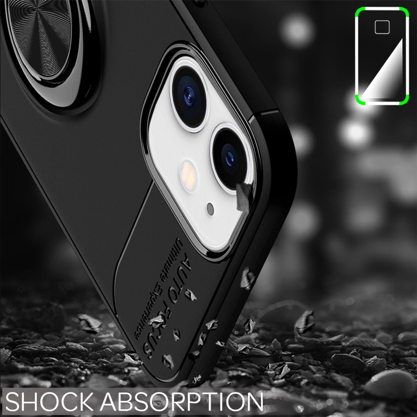 NALIA Ring Handyhülle für iPhone 12 mini, Handy Cover Case Schutz Tasche Schale Etui