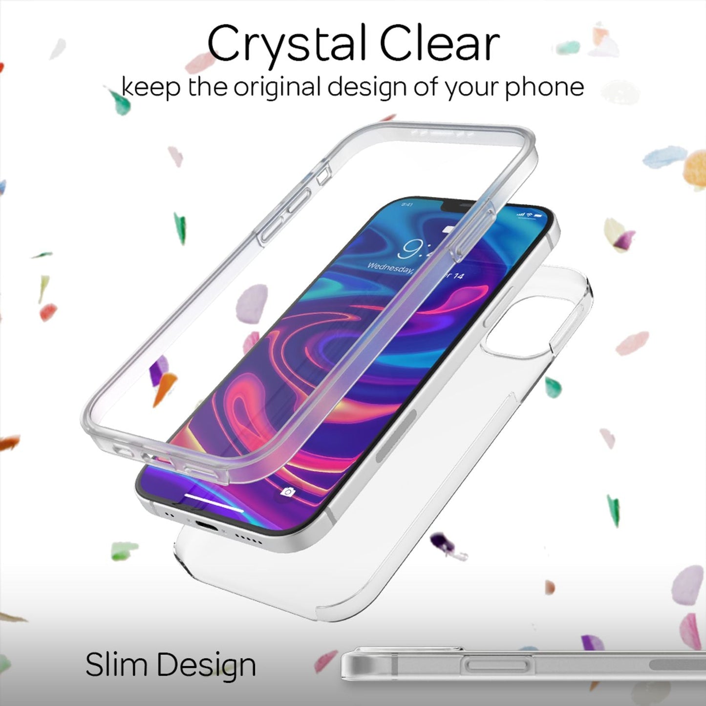 NALIA Berlin 360Guard Transparent Schutz Hülle - Voller Rundumschutz Passgenau Dünn Für iPhone 12 Mini