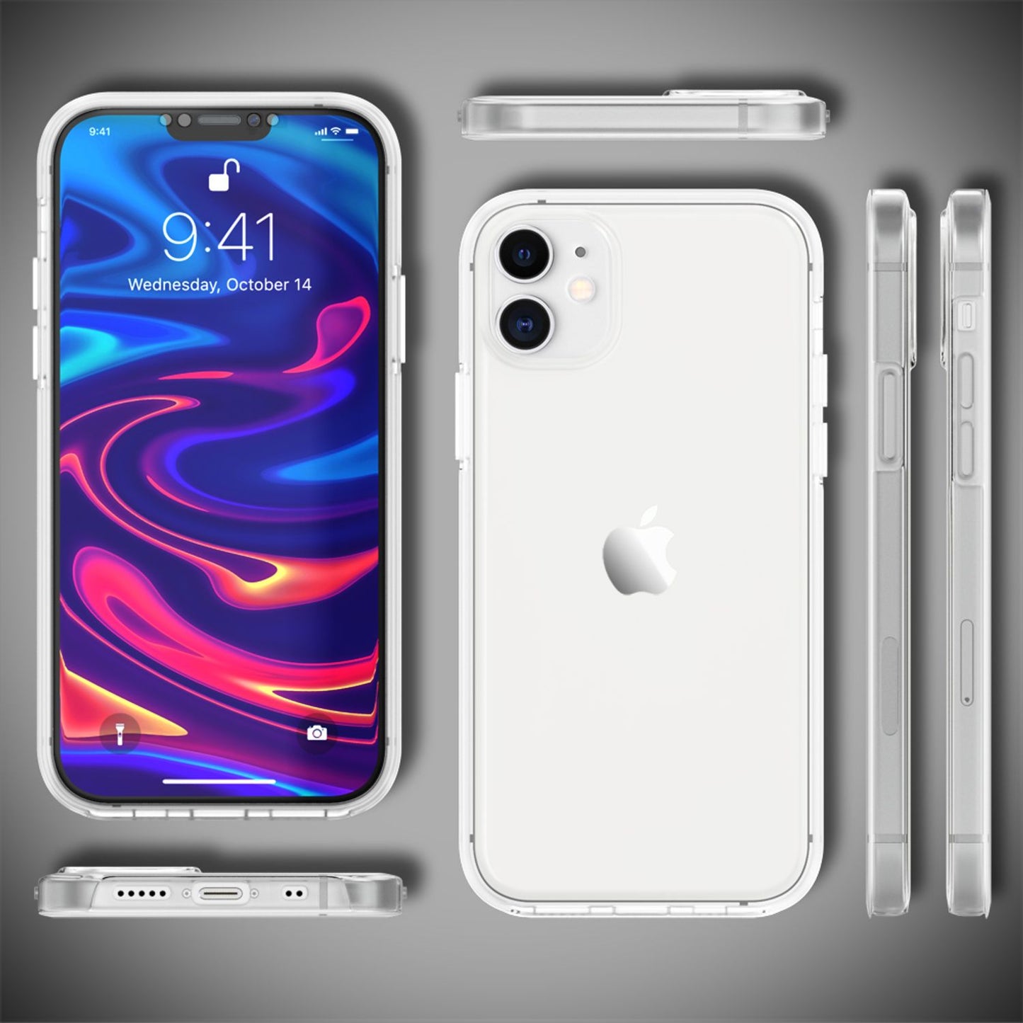 NALIA Berlin 360Guard Transparent Schutz Hülle - Voller Rundumschutz Passgenau Dünn Für iPhone 12 Mini