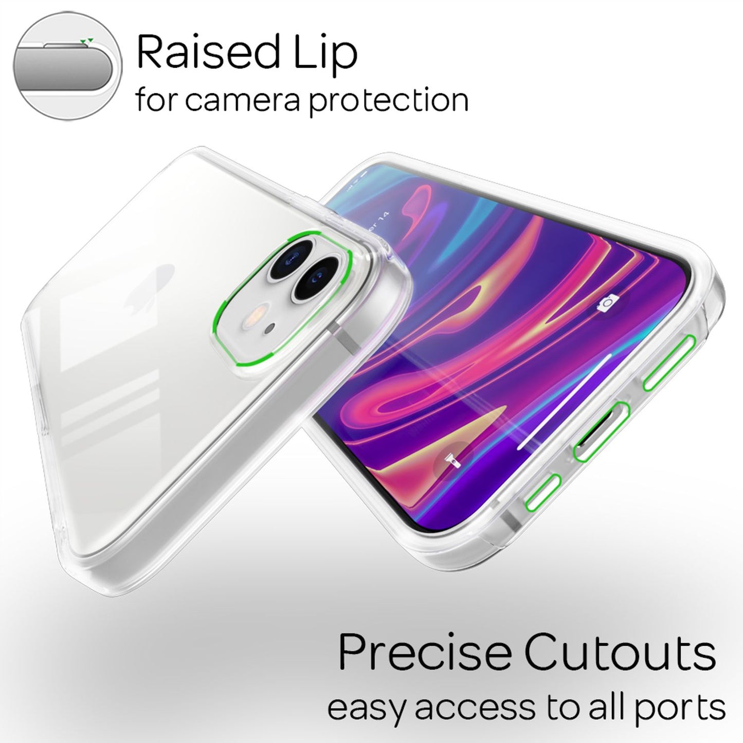 NALIA 360Guard Transparente Hülle - Passgenau Für iPhone und 12 und 12 Pro, Full-Body Schutz, Stoßfest