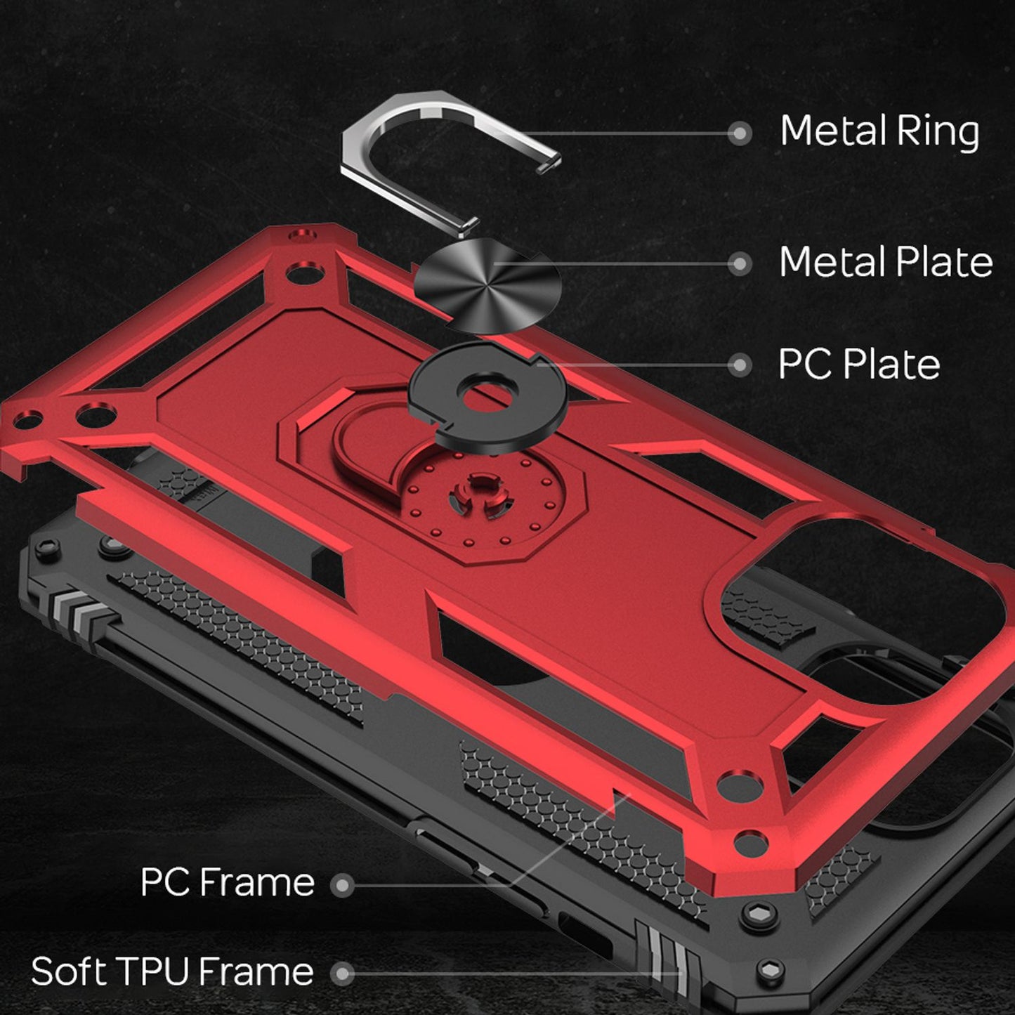 NALIA Ring Hülle für iPhone 12 mini, Silikon Cover Hard Case Handy Schutz Tasche