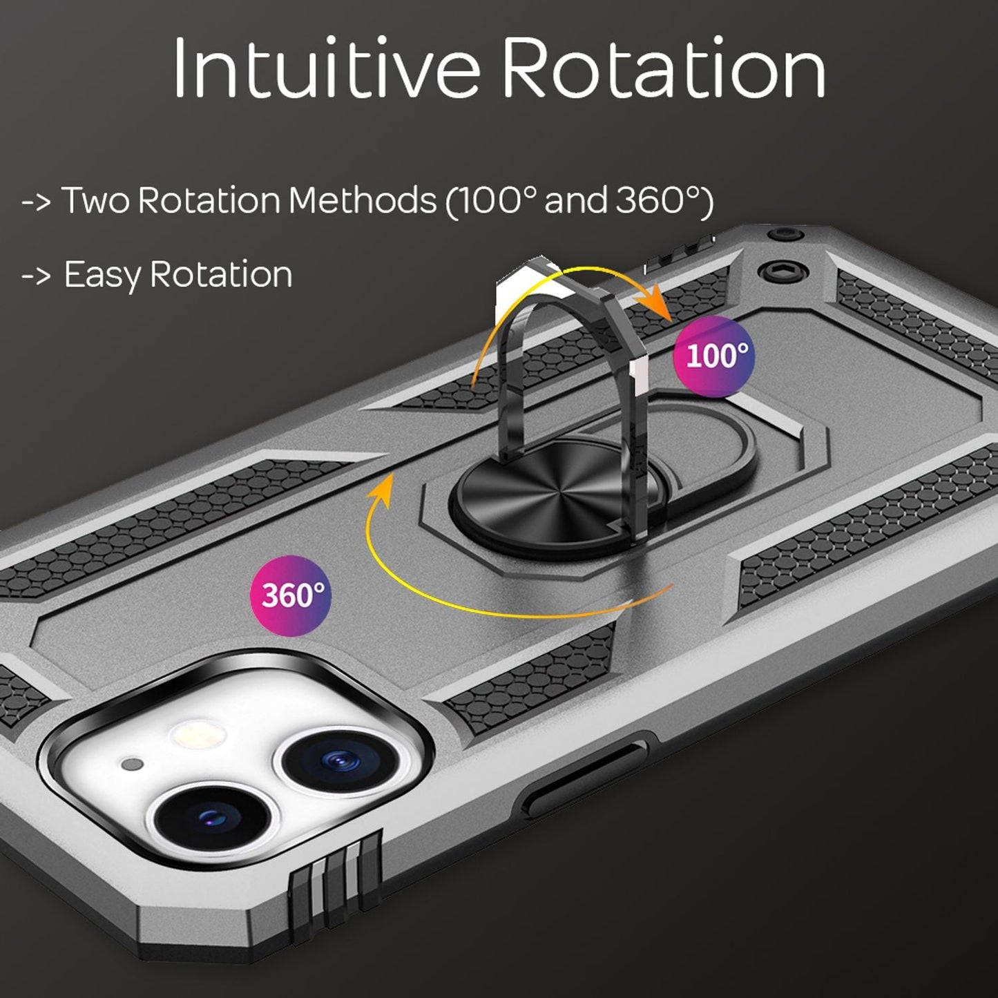 NALIA Ring Hülle für iPhone 12/ iPhone 12 Pro, Handy Hard Case Schutz Cover Etui