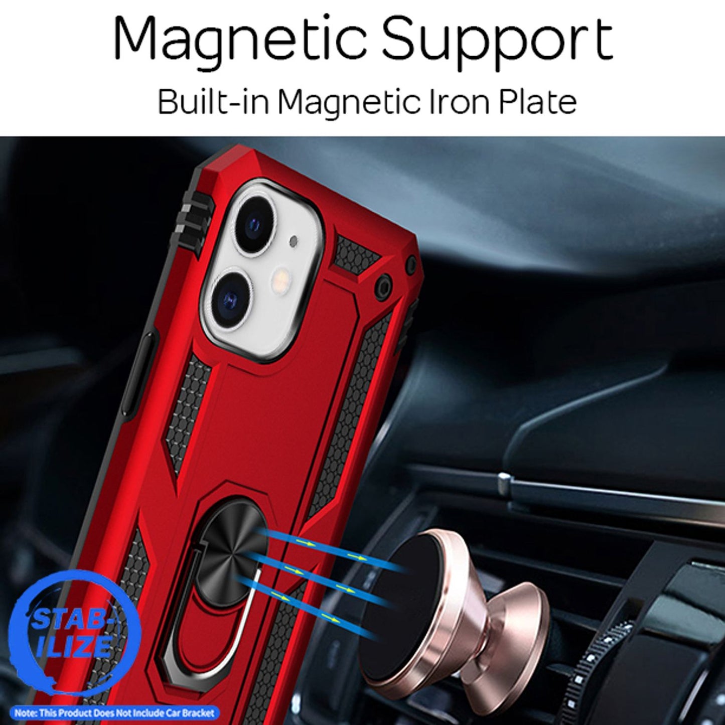 NALIA Ring Hülle für iPhone 12/ iPhone 12 Pro, Handy Hard Case Schutz Cover Etui