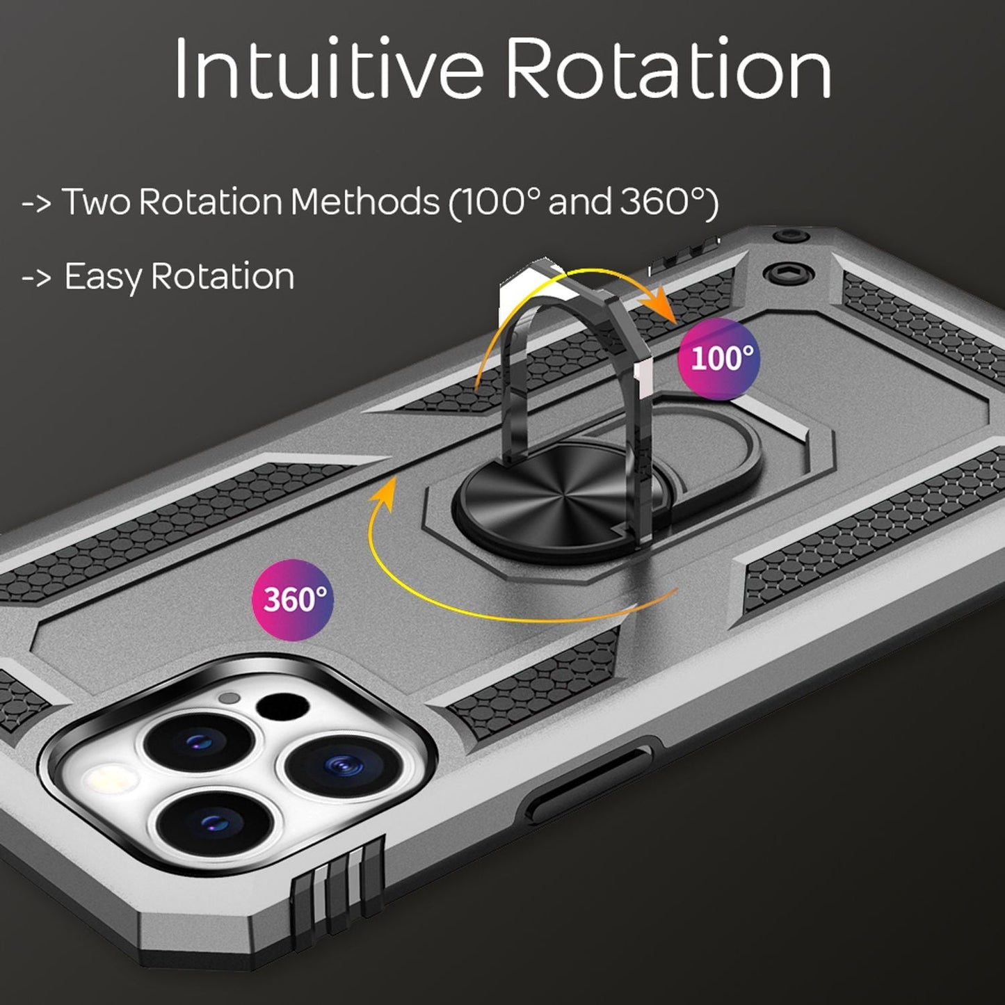 NALIA Ring Hülle für iPhone 12 Pro Max, Silikon Cover Hard Case Handy Etui Slim