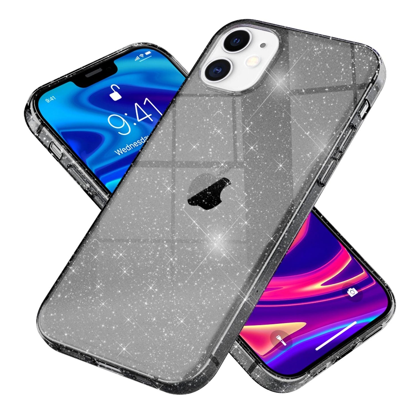 NALIA Glitzer Hülle für iPhone 12 / iPhone 12 Pro, Bling Handy Cover Schutz Case