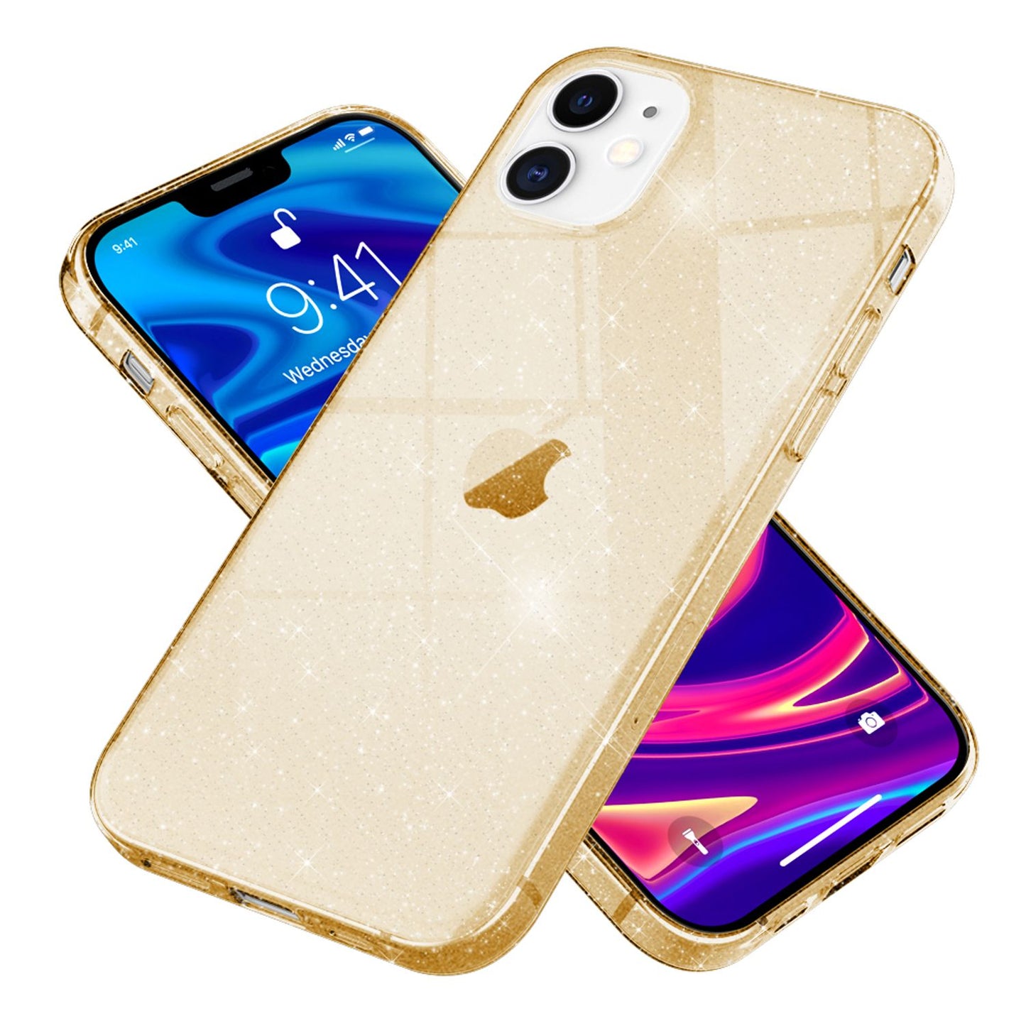 NALIA Glitzer Hülle für iPhone 12 / iPhone 12 Pro, Bling Handy Cover Schutz Case
