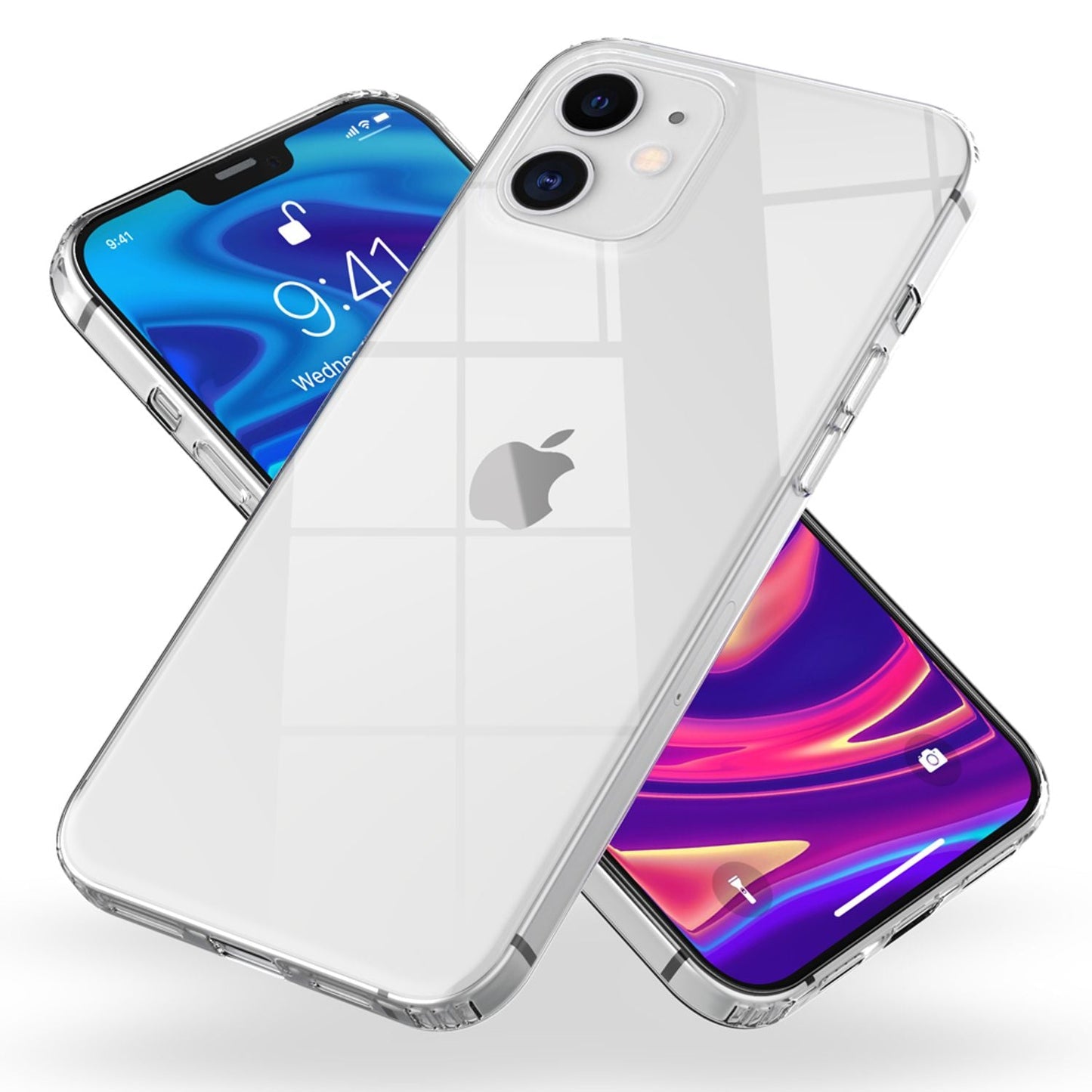 NALIA Ignite Hülle Transparent - Für IPhone 12 Mini, Silikon Bumper, Kratzfeste Rückseite