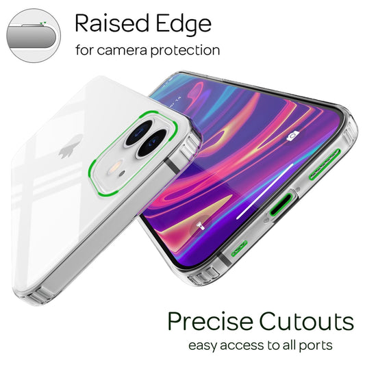 NALIA Ignite Hülle Transparent - Für IPhone 12 Mini, Silikon Bumper, Kratzfeste Rückseite