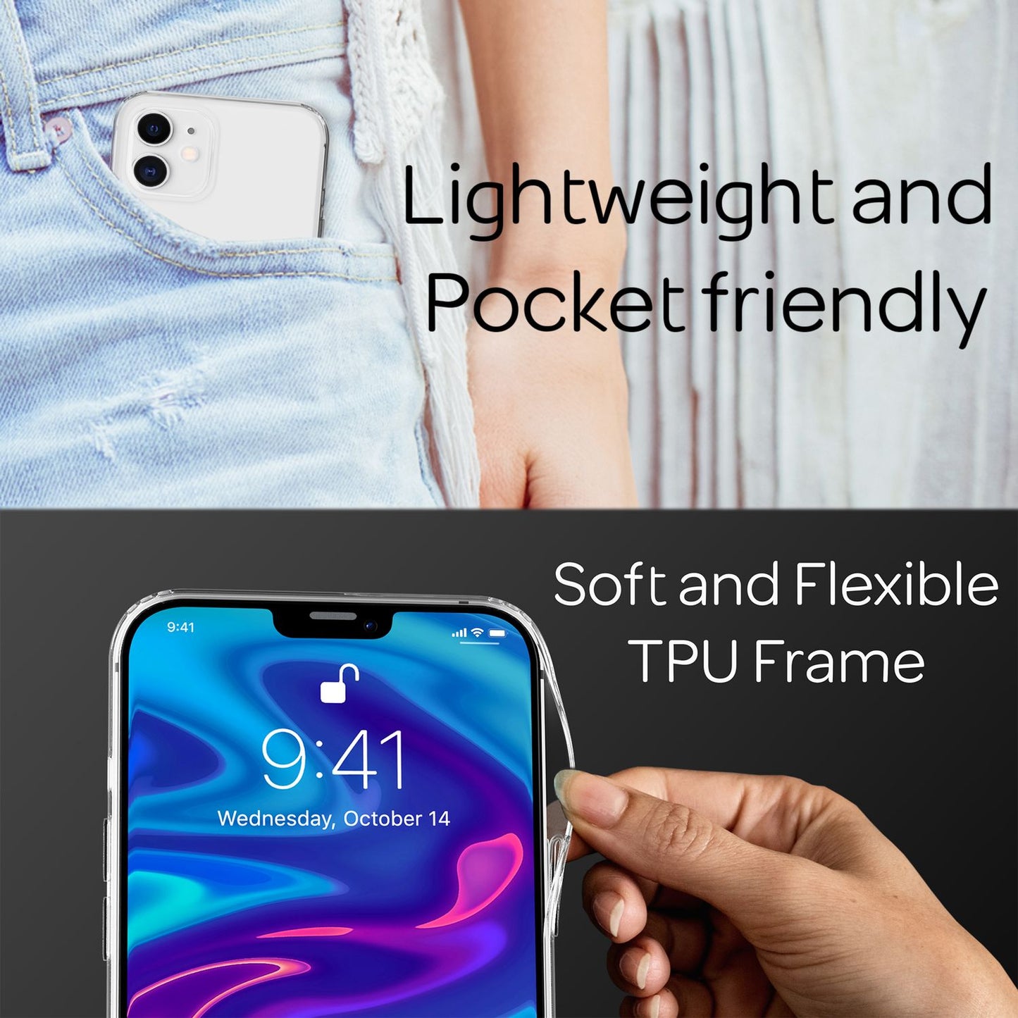 NALIA Ignite Hülle Transparent - Für IPhone 12 Mini, Silikon Bumper, Kratzfeste Rückseite