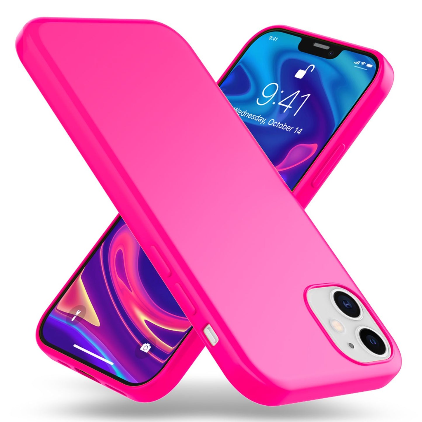 NALIA Neon Handy Hülle für iPhone 12 mini, Slim Case Cover Schutz Tasche Bumper