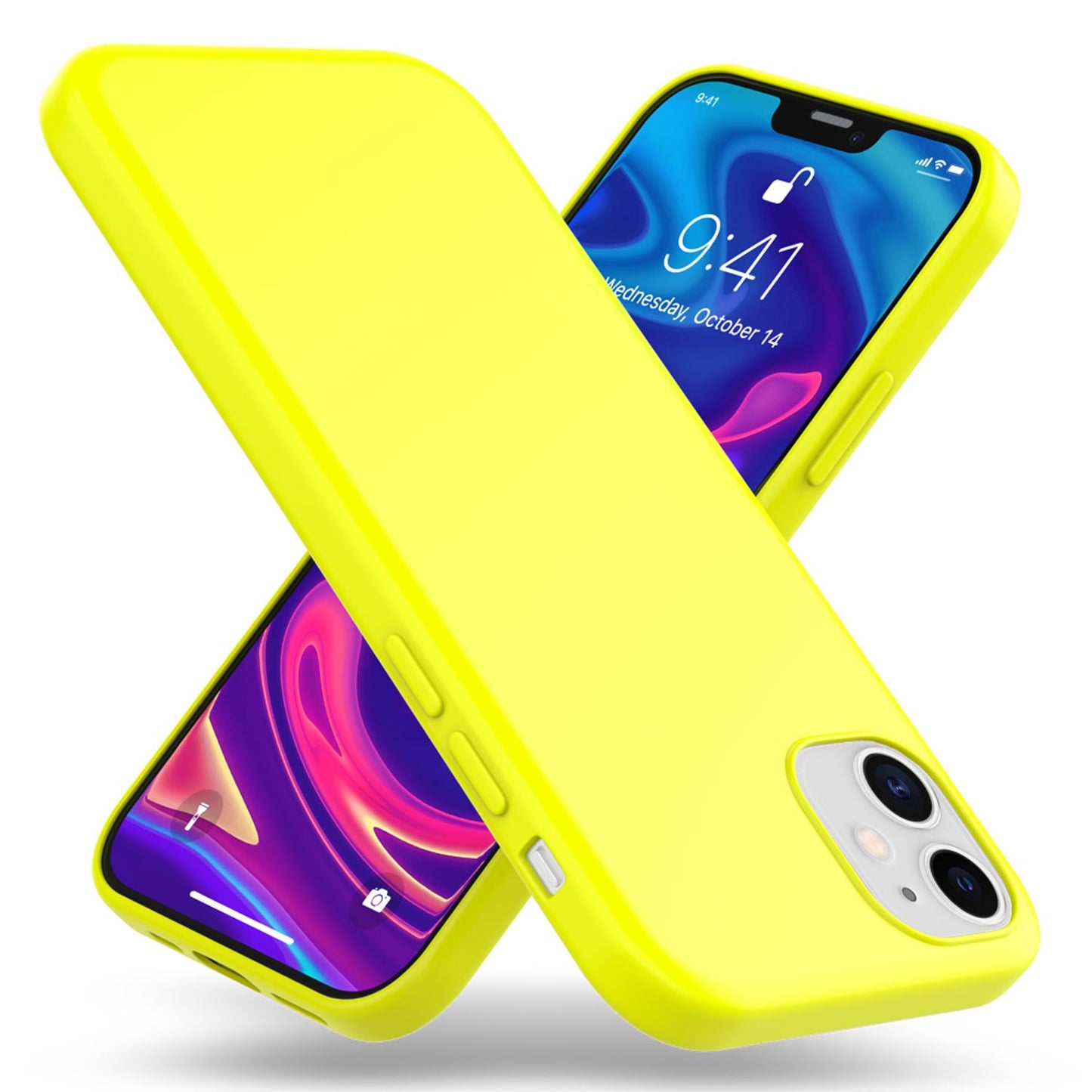 NALIA Neon Handy Hülle für iPhone 12 mini, Slim Case Cover Schutz Tasche Bumper