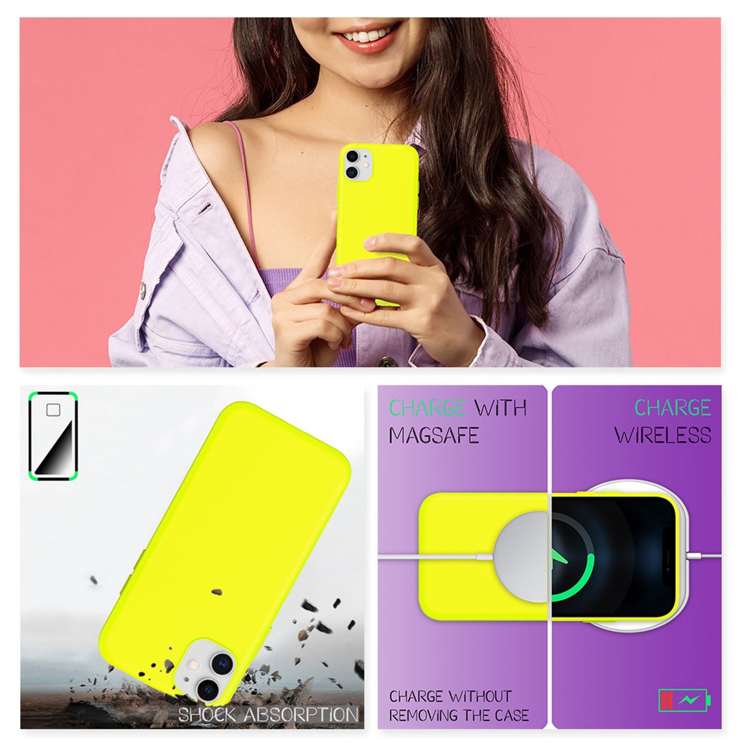 NALIA Neon Handy Hülle für iPhone 12 mini, Slim Case Cover Schutz Tasche Bumper