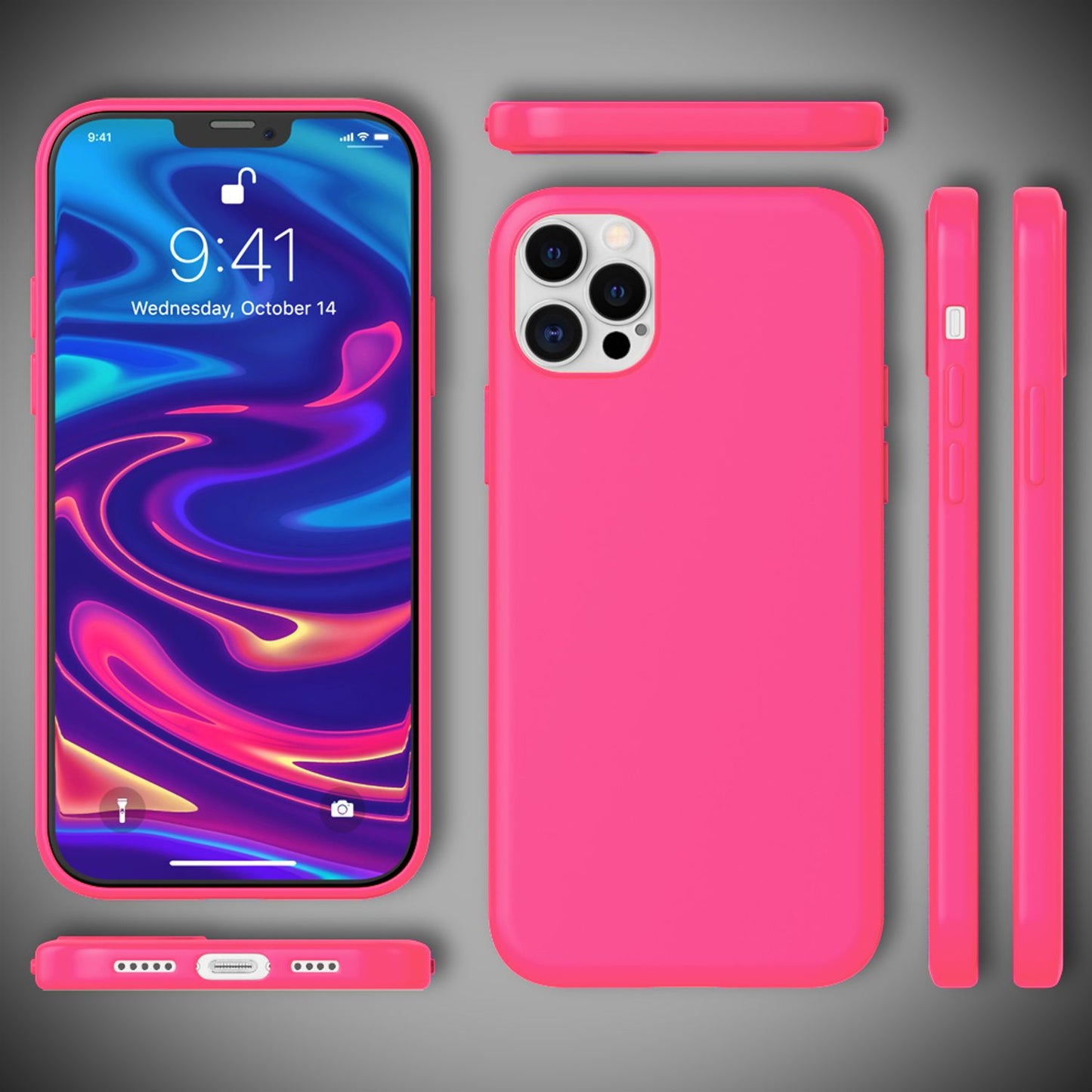 NALIA Neon Handy Hülle Neon Case - TPU Slim Stoßfest, Kompatibilität iPhone 12 Pro Max