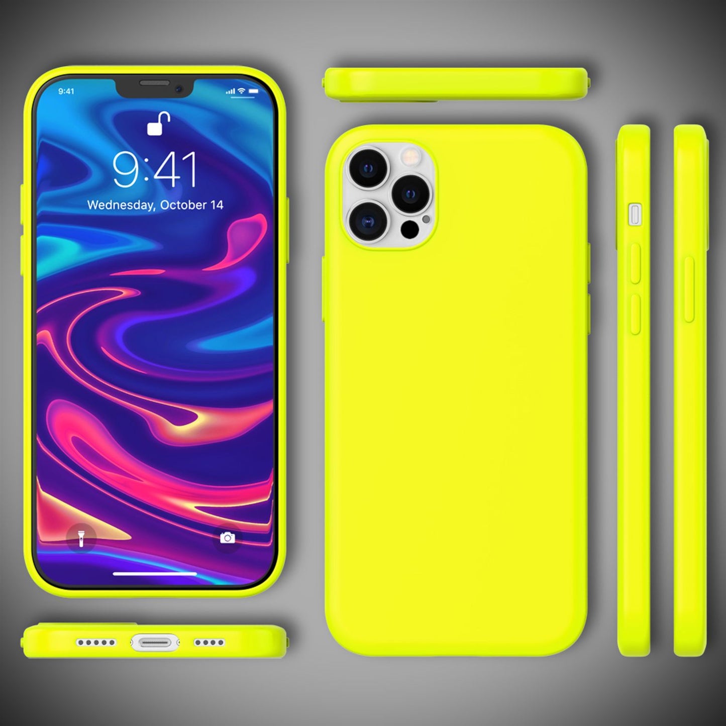 NALIA Neon Handy Hülle Neon Case - TPU Slim Stoßfest, Kompatibilität iPhone 12 Pro Max