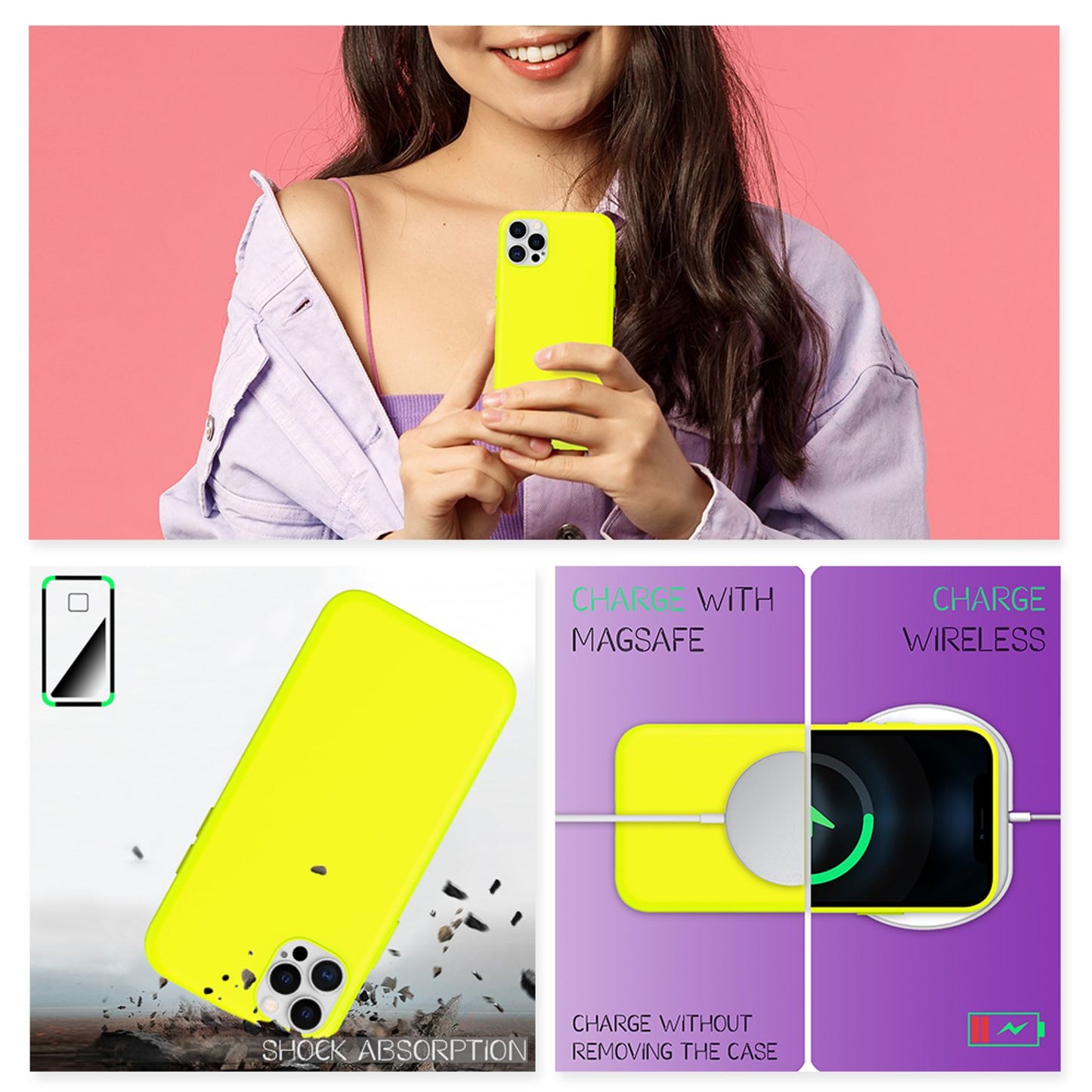 NALIA Neon Handy Hülle Neon Case - TPU Slim Stoßfest, Kompatibilität iPhone 12 Pro Max