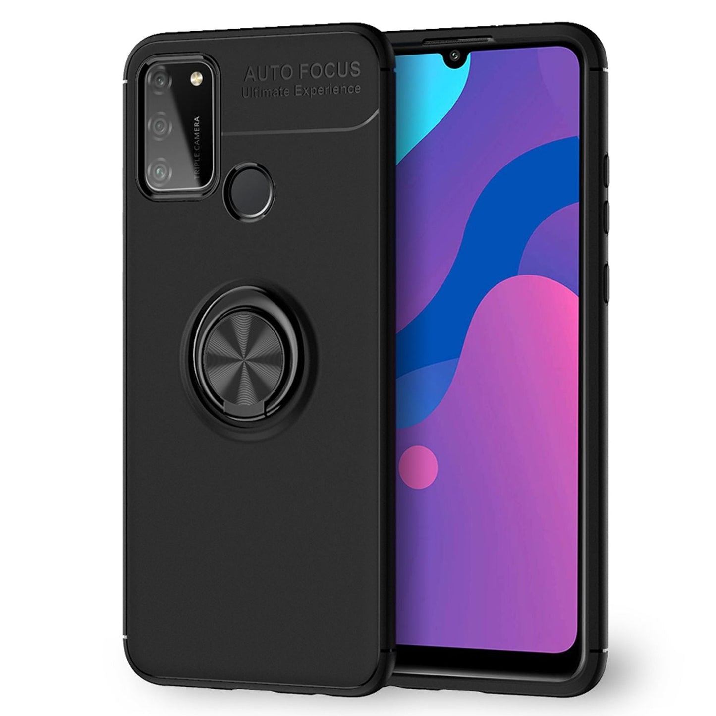 NALIA Ring Handy Hülle für Honor 9A, Slim Case Schutz Tasche Etui Bumper Cover