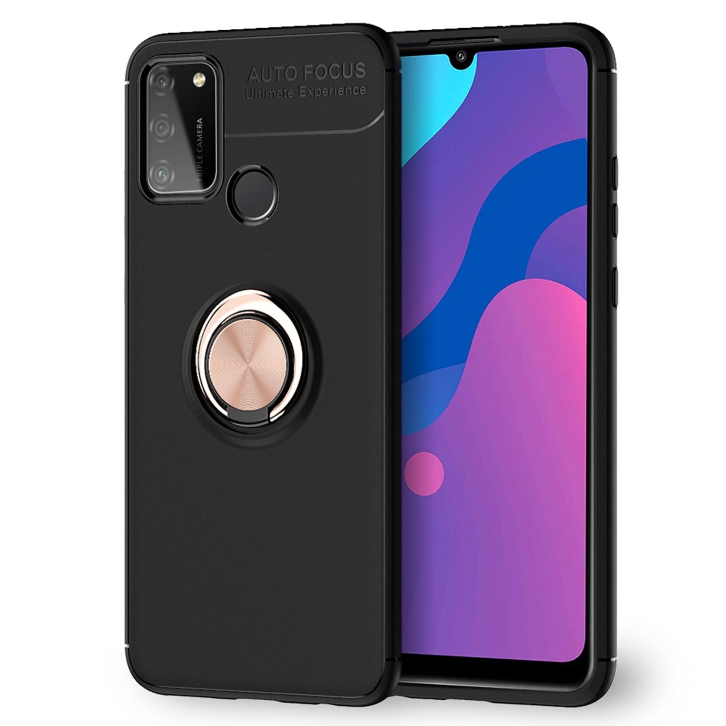 NALIA Ring Handy Hülle für Honor 9A, Slim Case Schutz Tasche Etui Bumper Cover