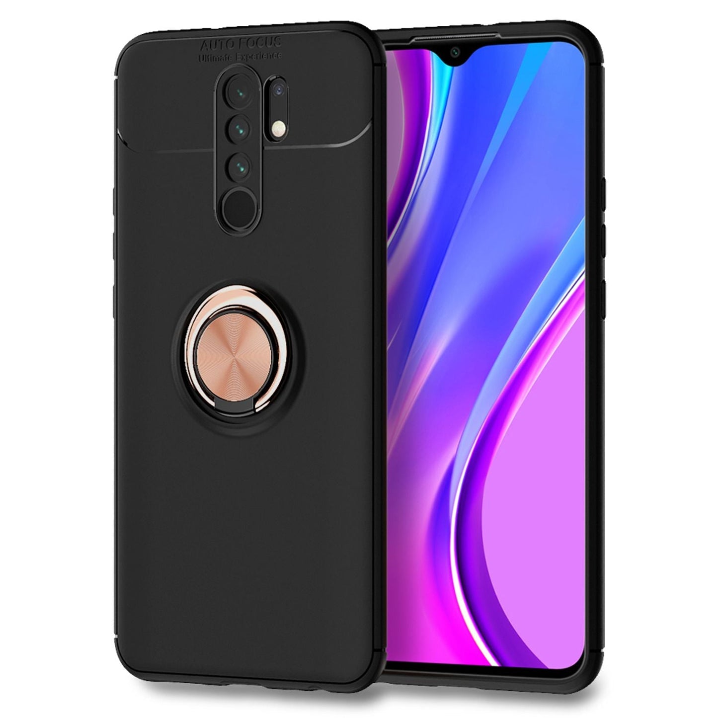 NALIA Ring Handy Hülle für Xiaomi Redmi 9, Silikon Case Cover mit Finger Halter