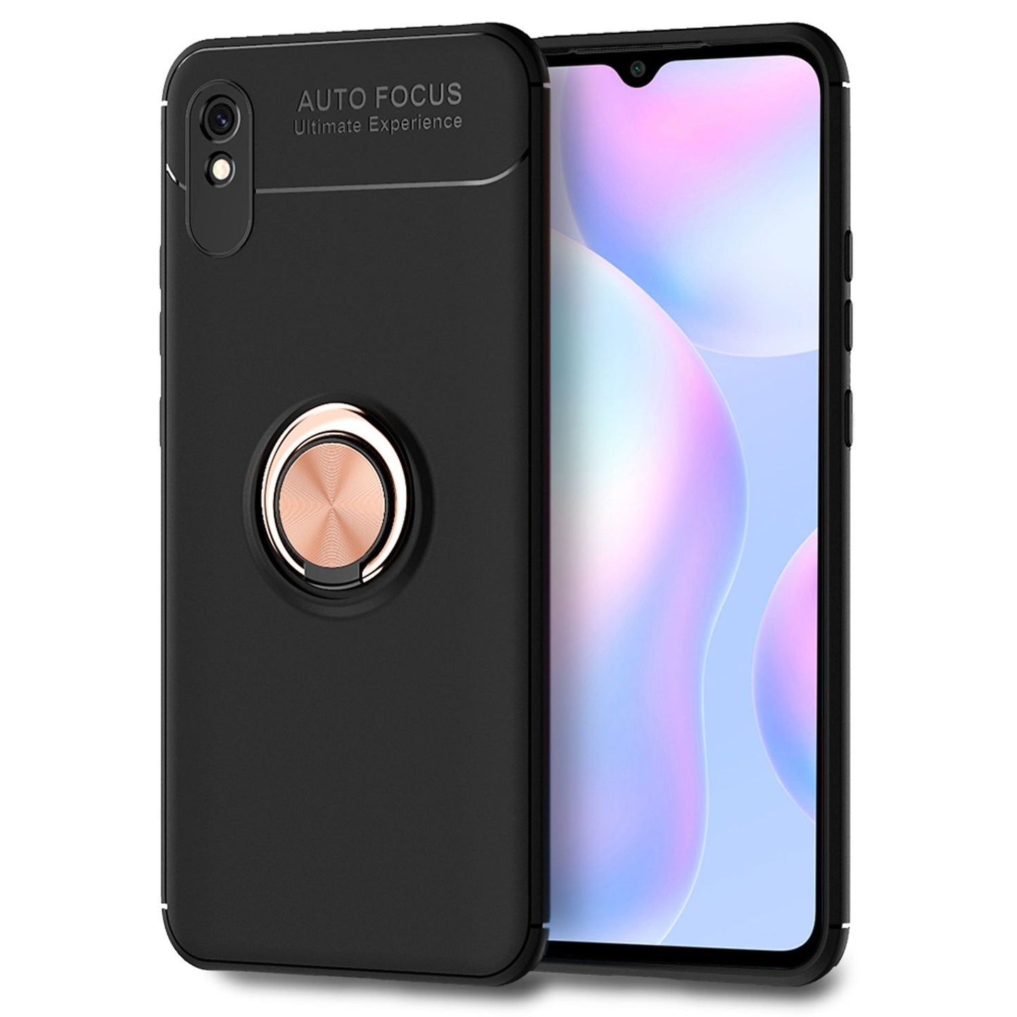 NALIA Ring Handy Hülle für Xiaomi Redmi 9A, Schutz Phone Case Tasche Etui Bumper
