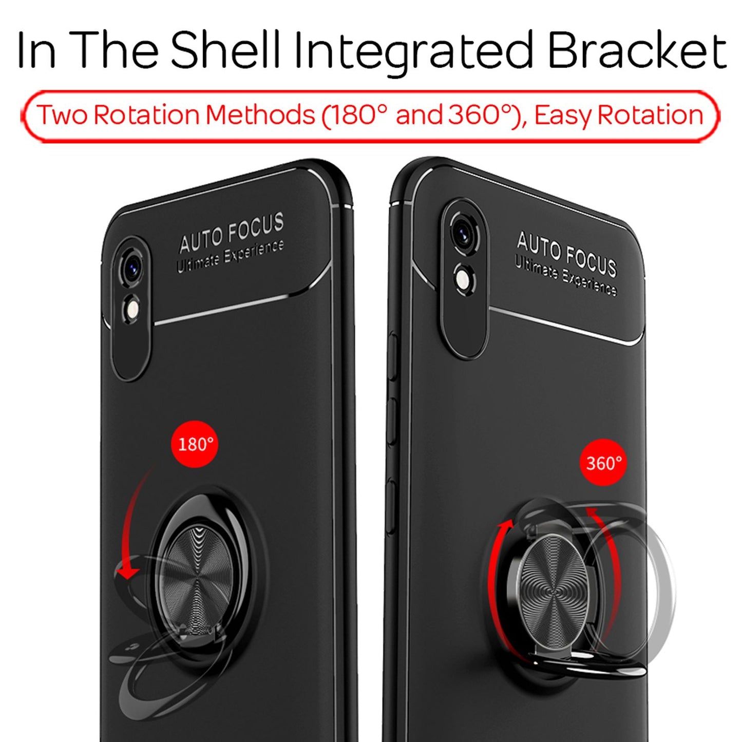 NALIA Ring Handy Hülle für Xiaomi Redmi 9A, Schutz Phone Case Tasche Etui Bumper